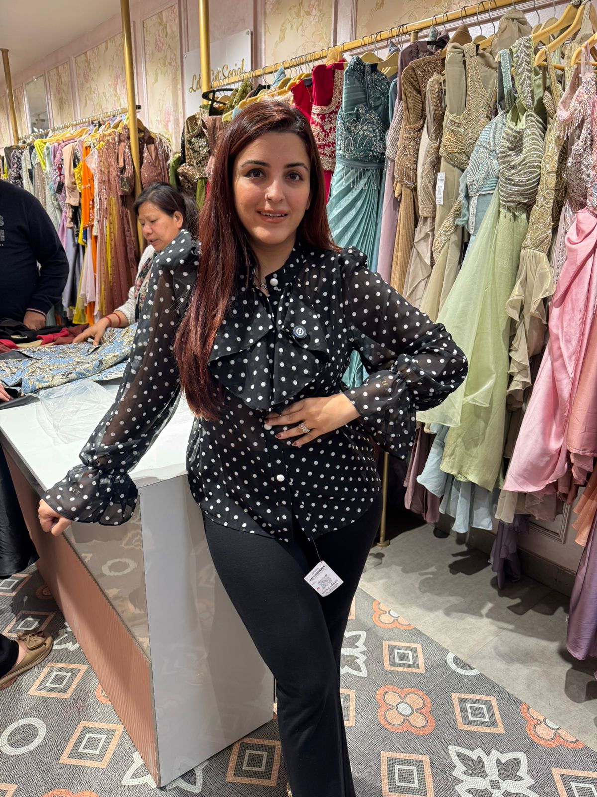 Parisian Polka Ruffle Shirt