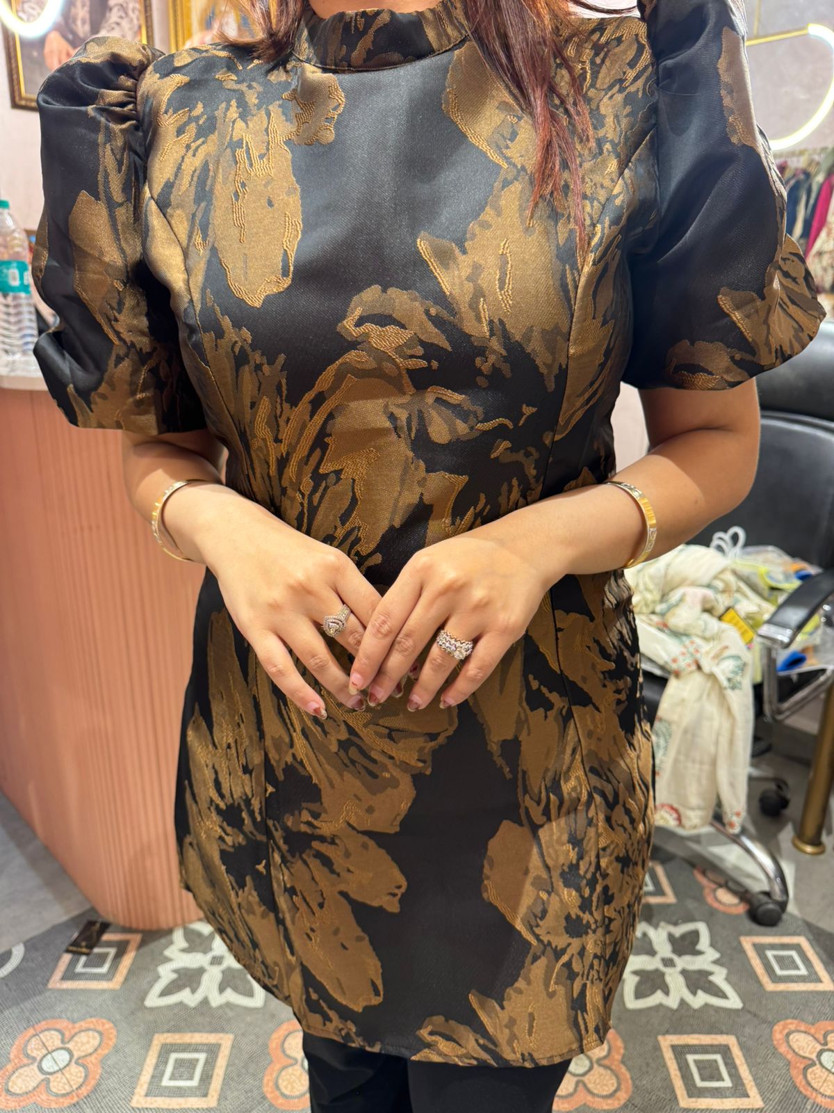 Nyra  Luxe Jacquard Dress