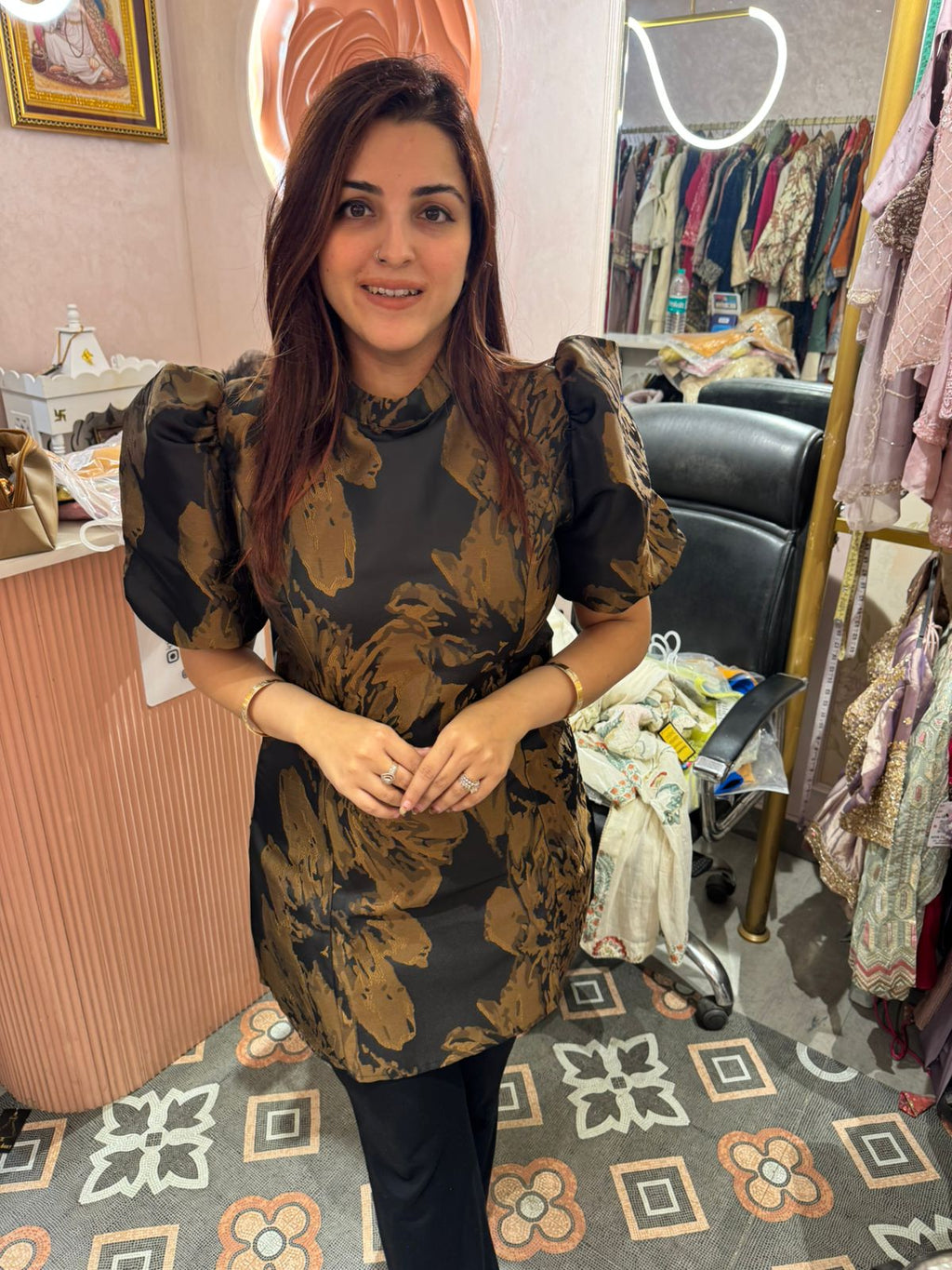 Nyra  Luxe Jacquard Dress