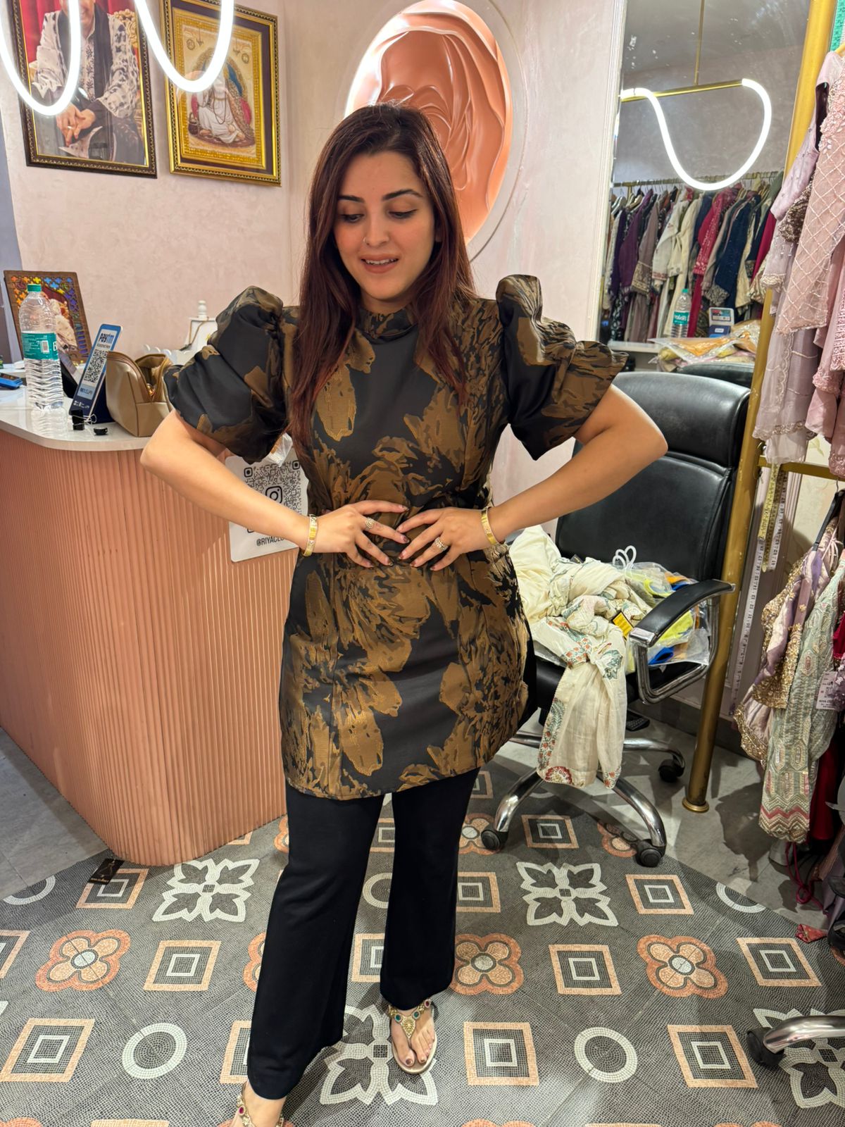 Nyra  Luxe Jacquard Dress