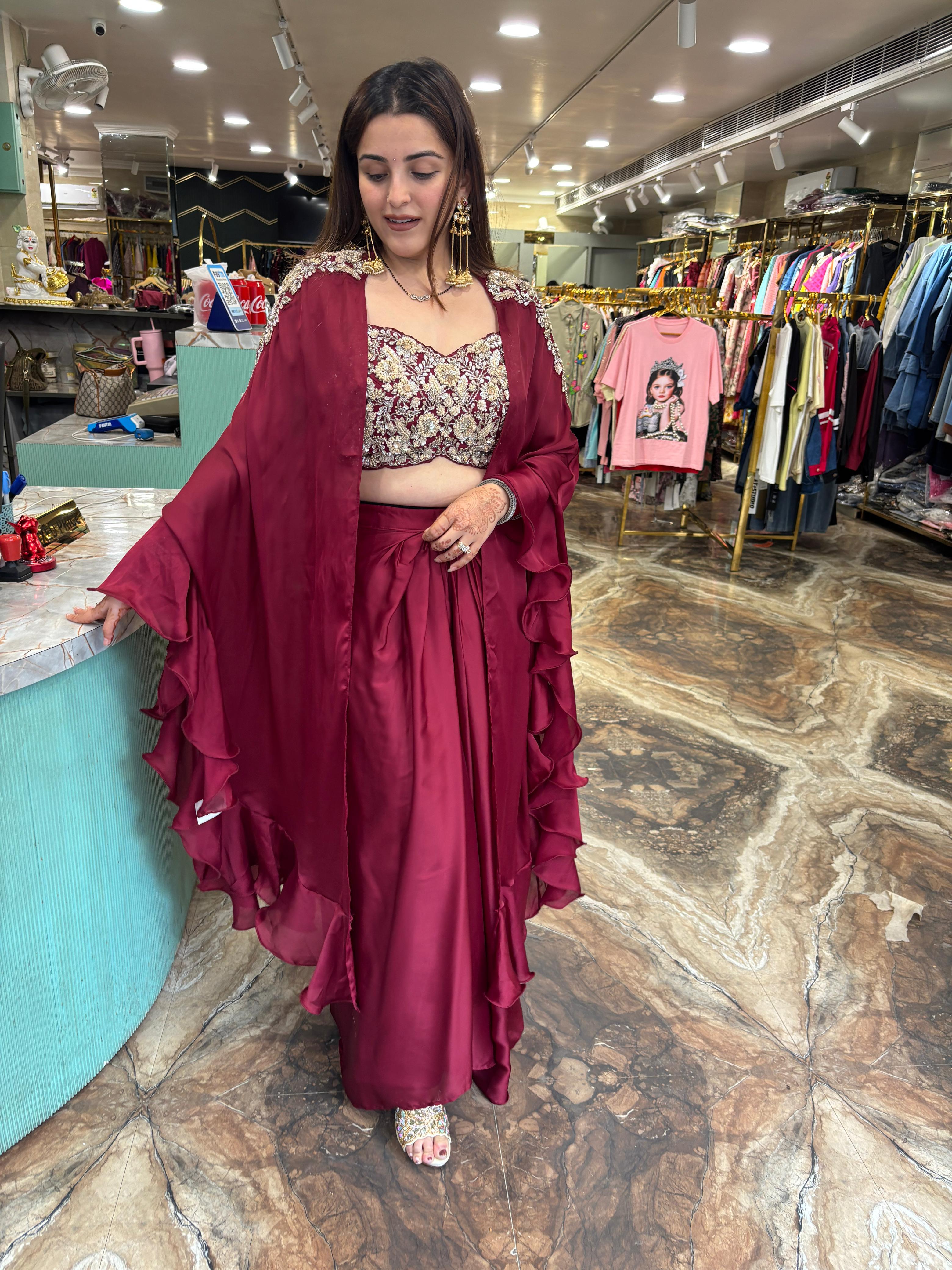 Zarika Embroidered skirt Set