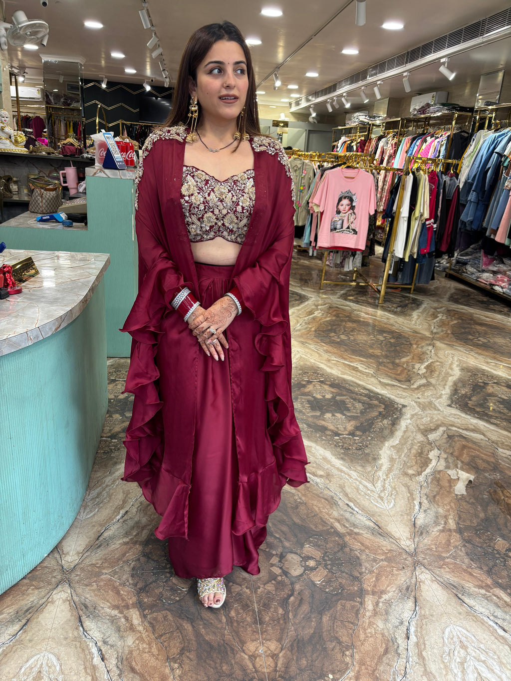 Zarika Embroidered skirt Set