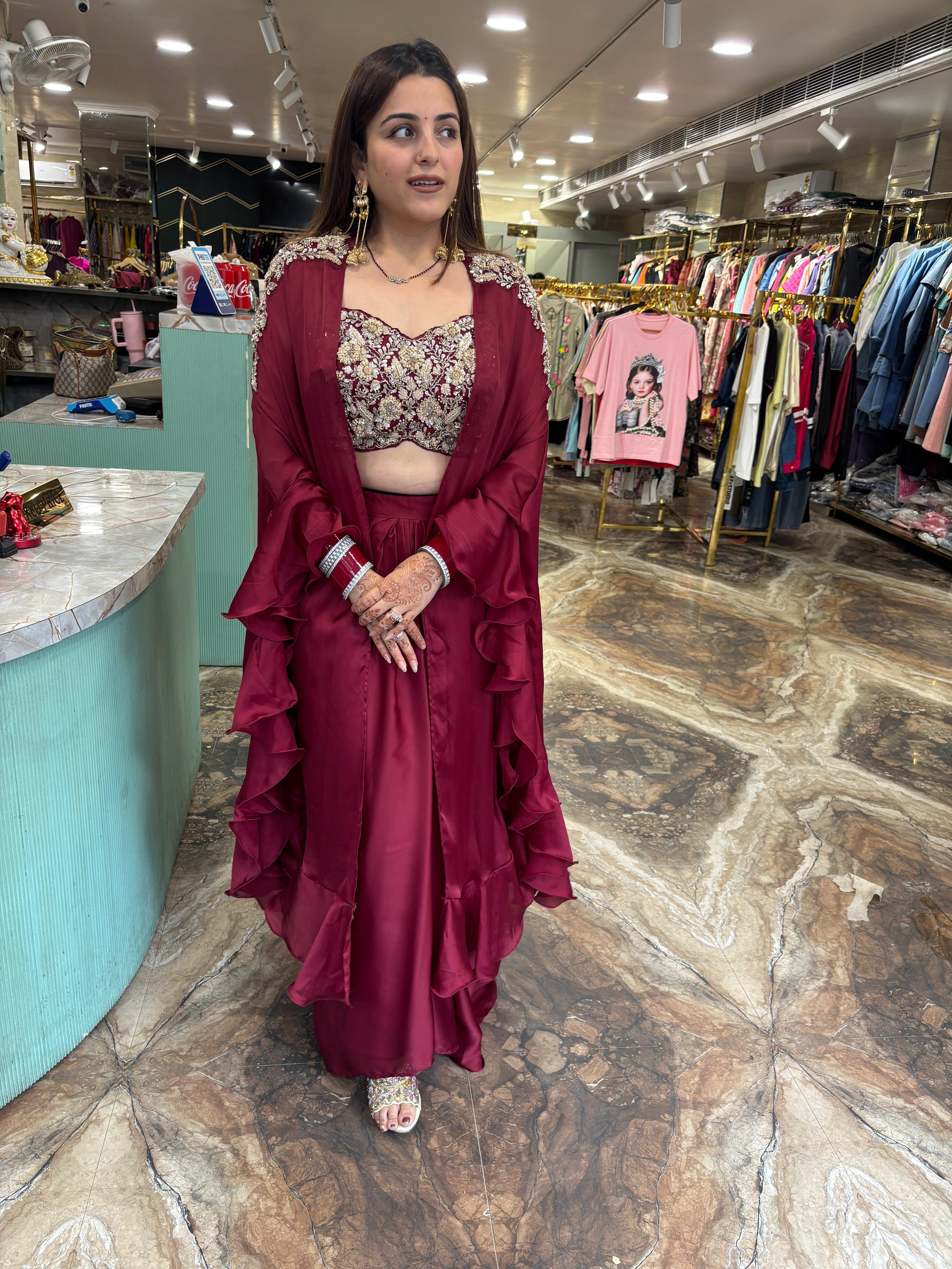 Zarika Embroidered skirt Set