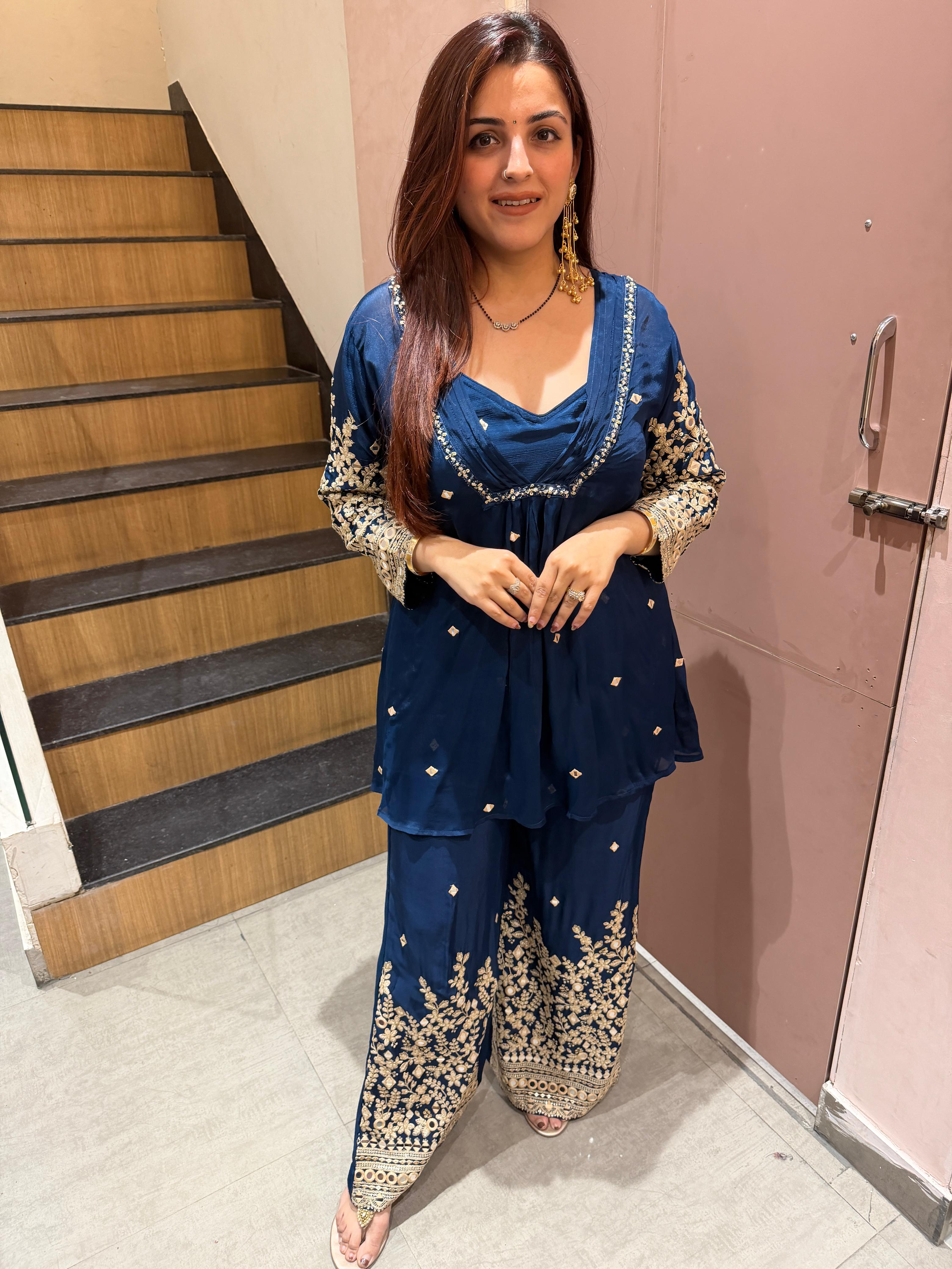 Zoya Embroidered Sharara Set