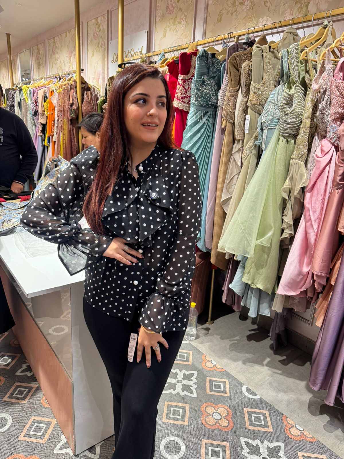 Parisian Polka Ruffle Shirt