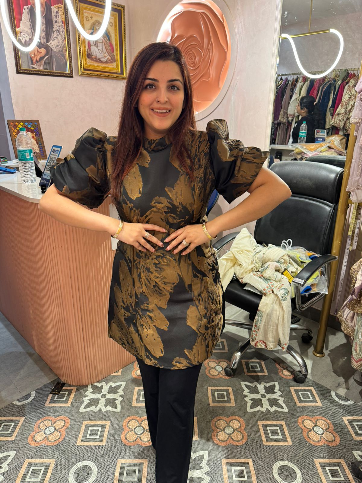 Nyra  Luxe Jacquard Dress