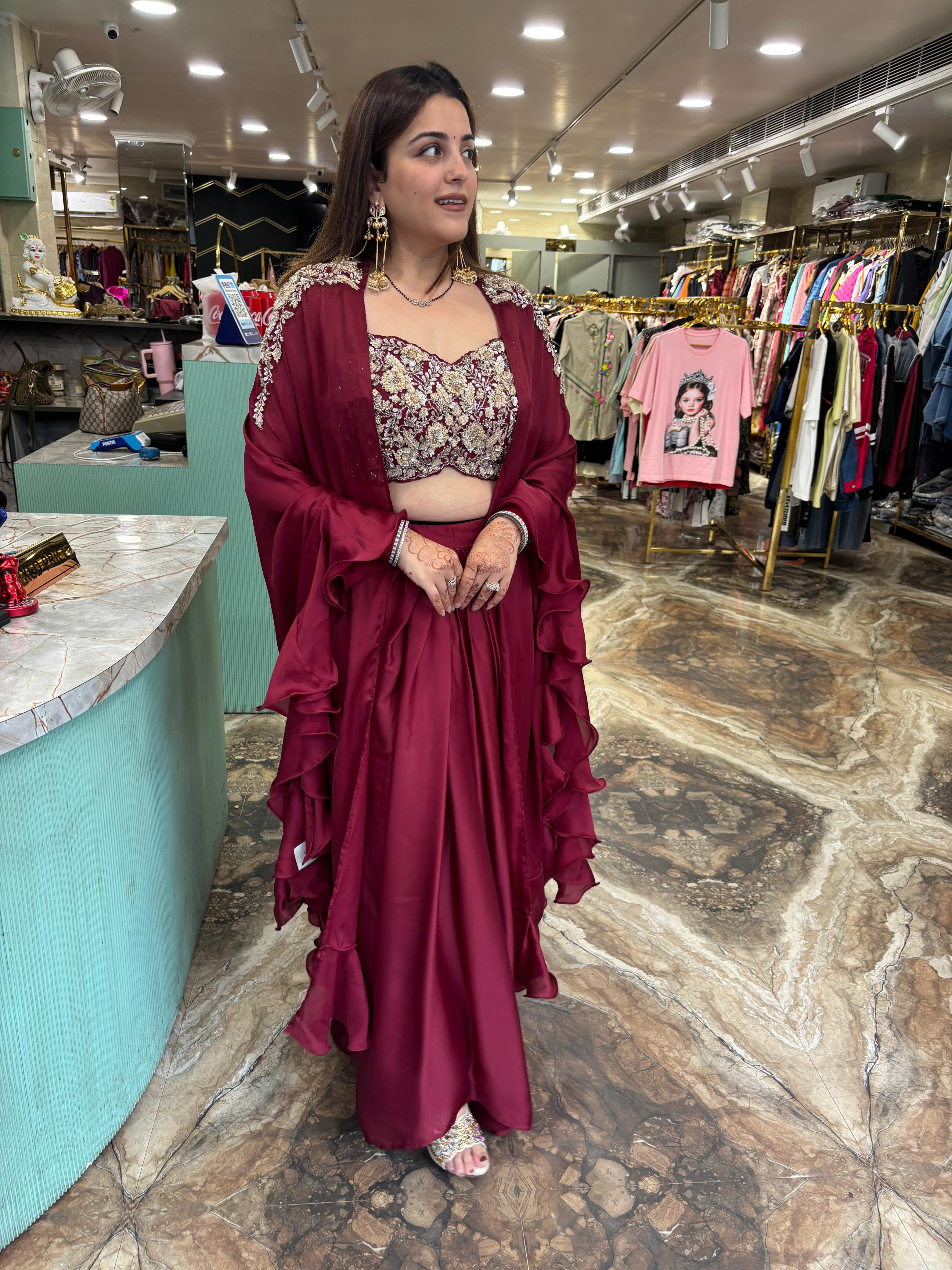 Zarika Embroidered skirt Set