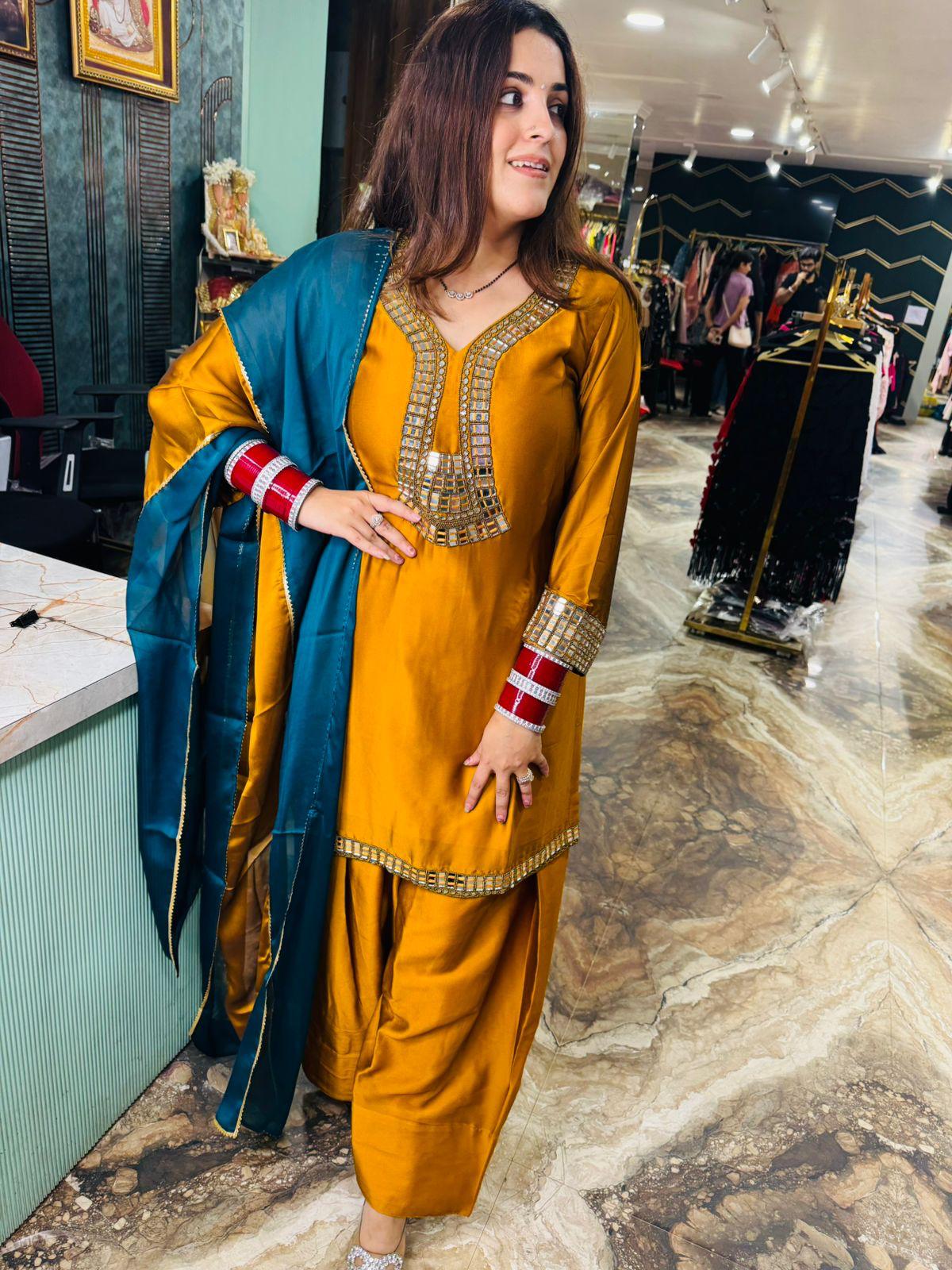 Noor Mirror-Work Suit Set