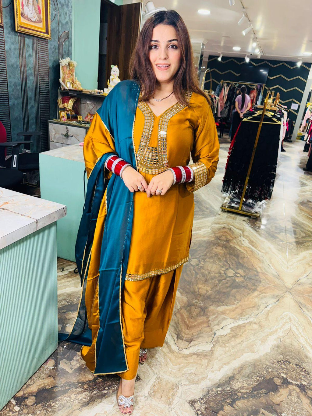 Noor Mirror-Work Suit Set