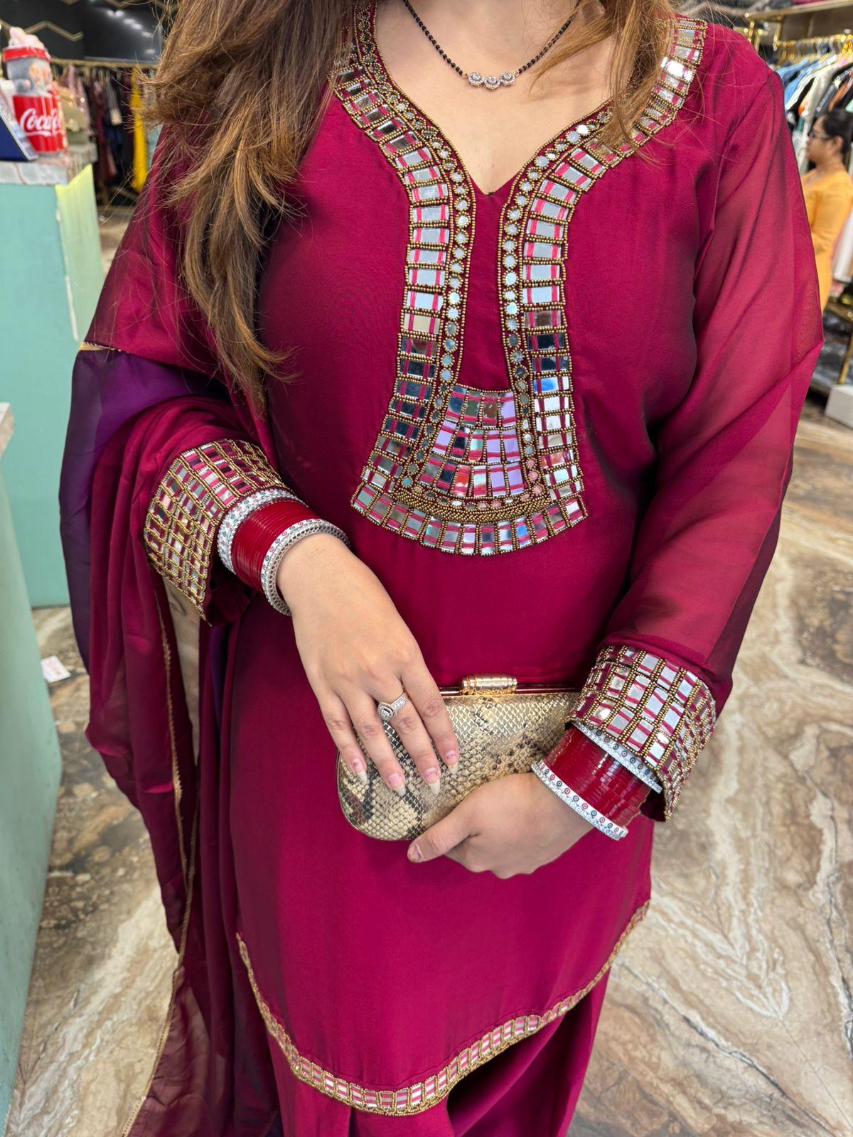 Noor Mirror-Work Suit Set