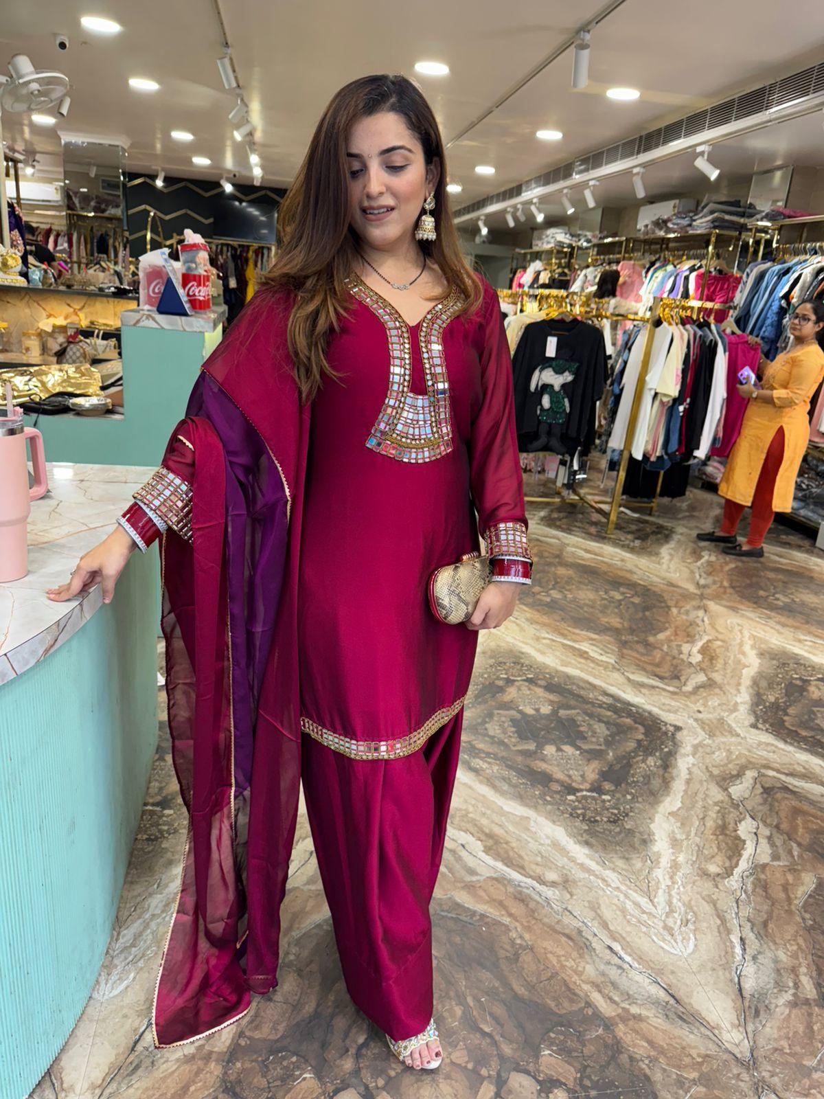 Noor Mirror-Work Suit Set