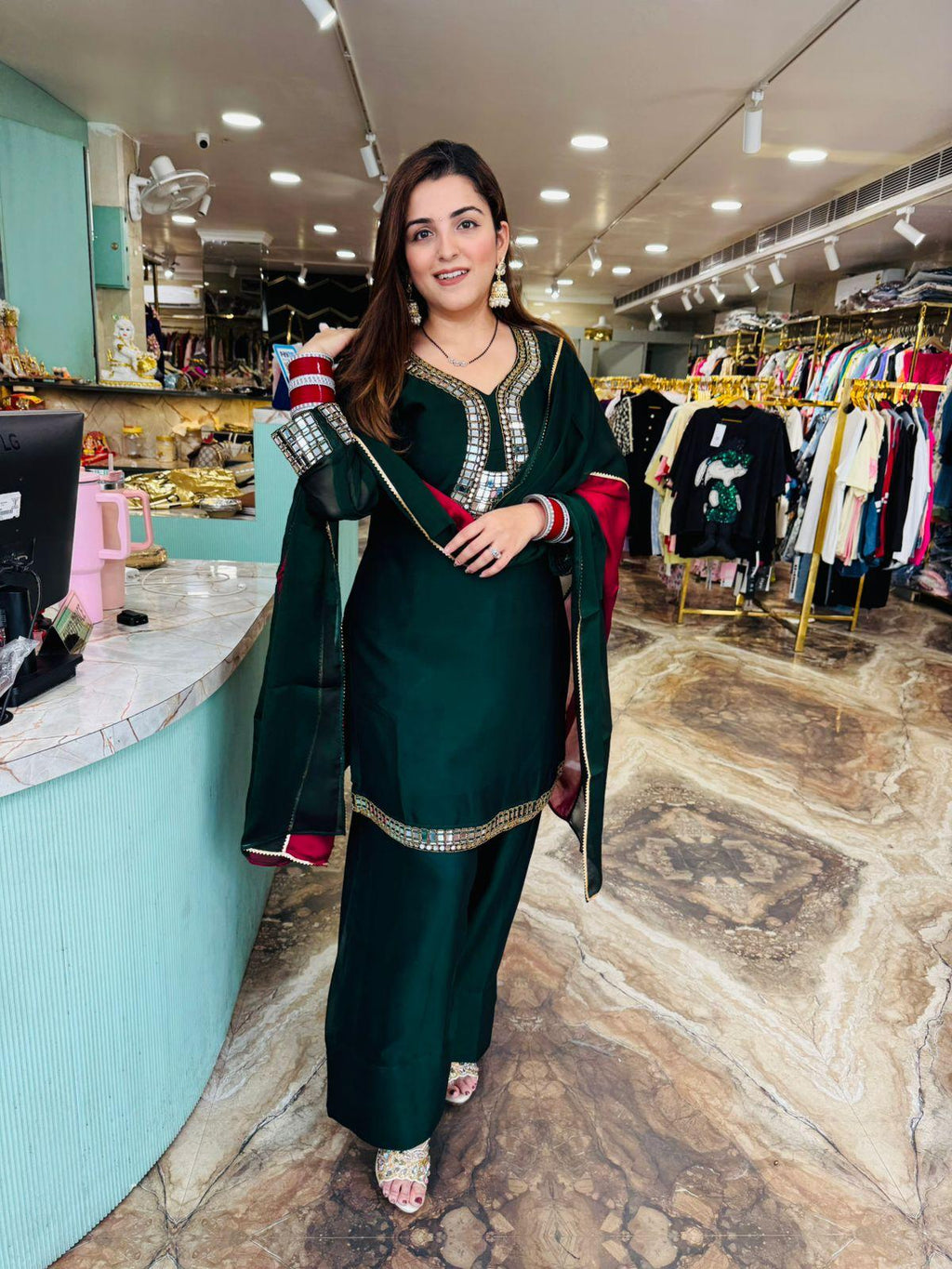 Noor Mirror-Work Suit Set