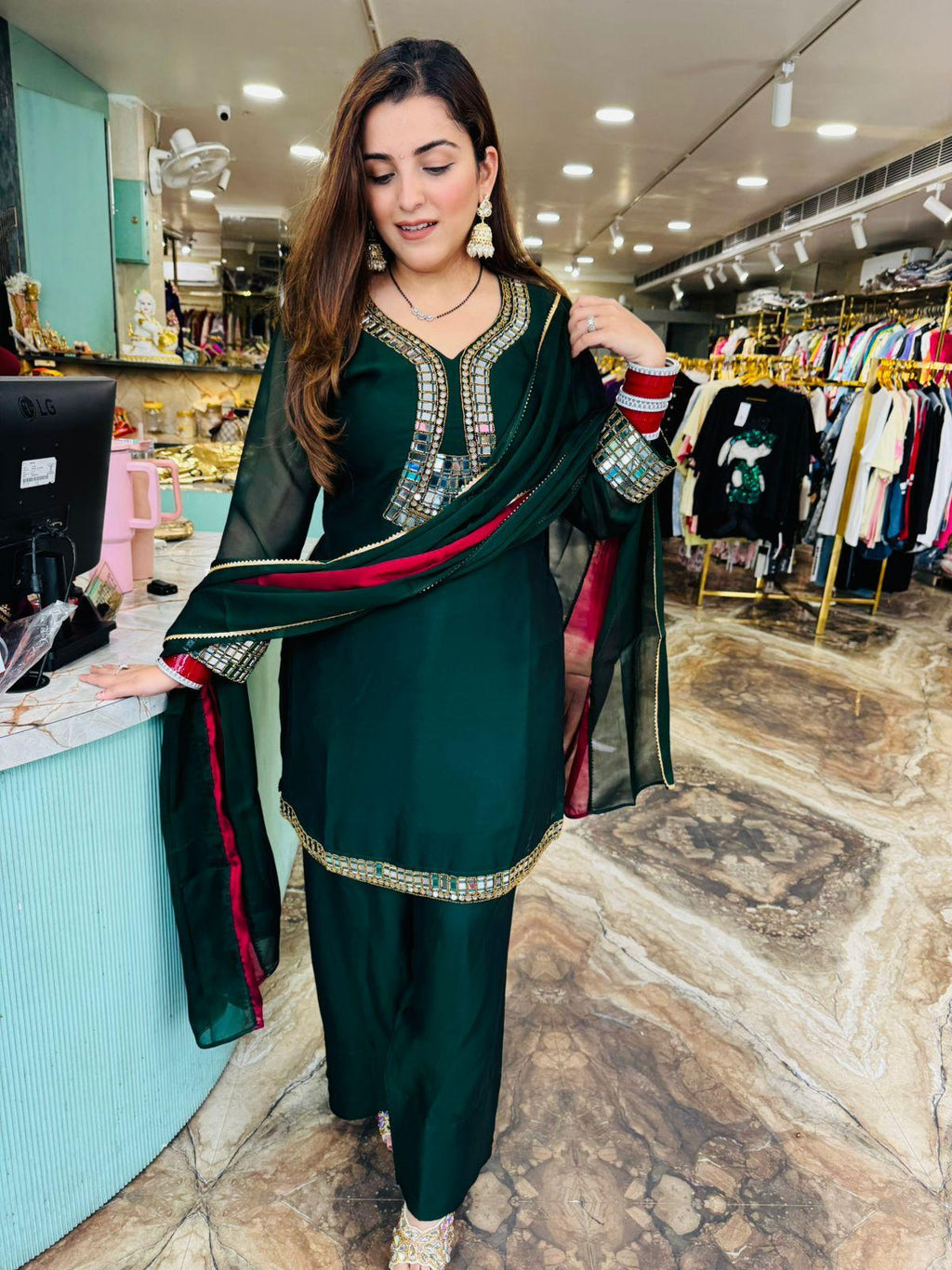 Noor Mirror-Work Suit Set