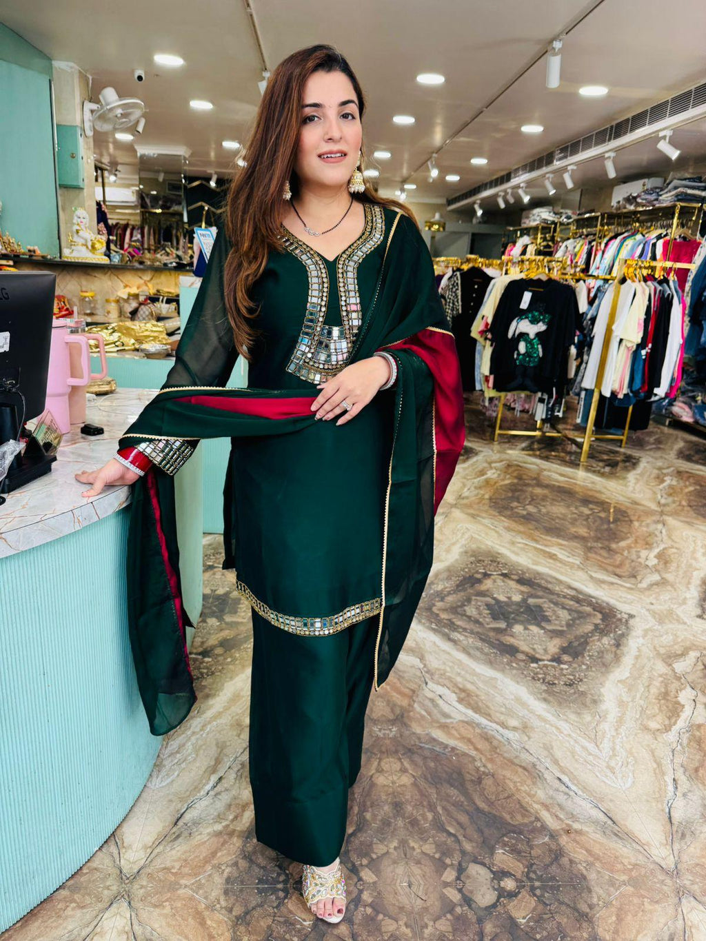 Noor Mirror-Work Suit Set