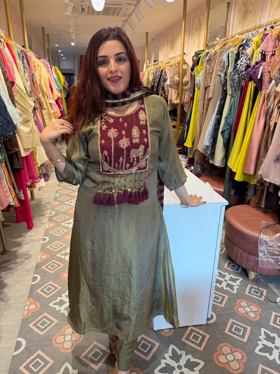 Tansi  Royale Tassel Embroidered Suit Set