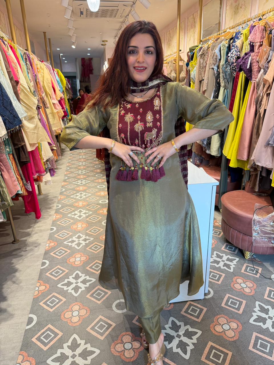Tansi  Royale Tassel Embroidered Suit Set