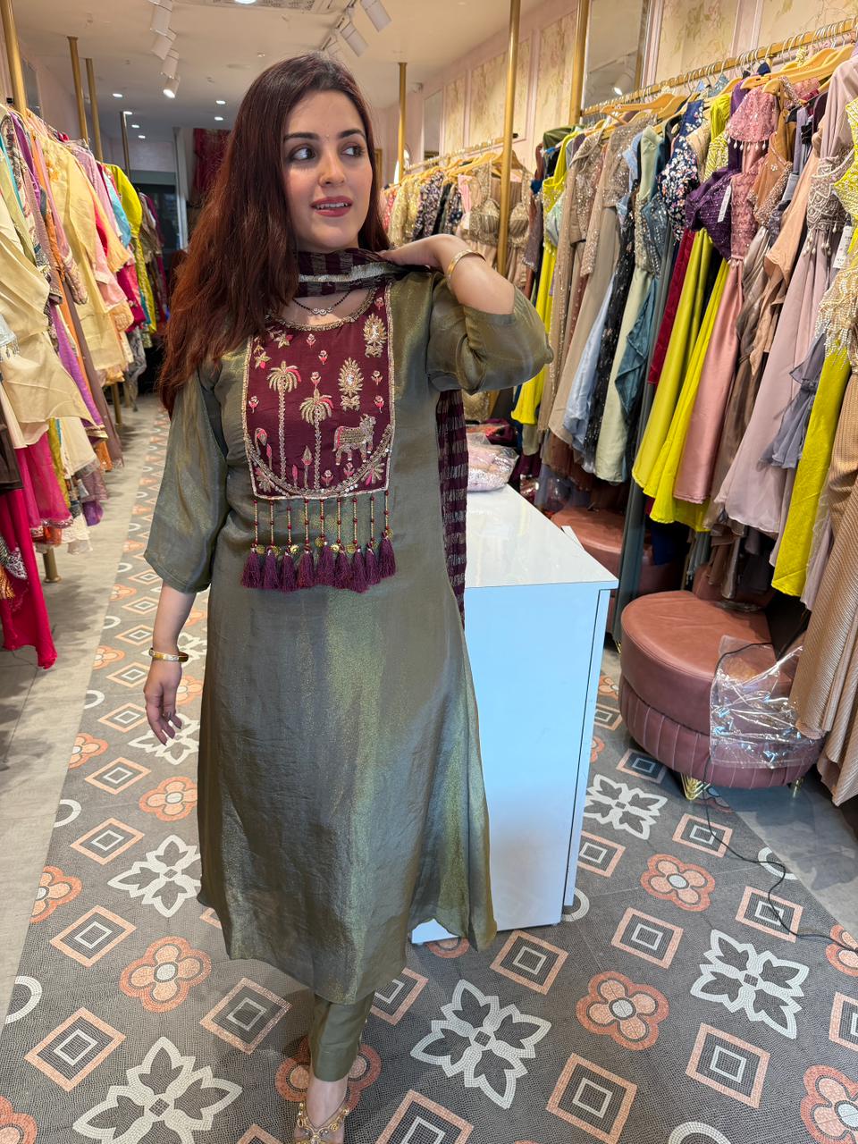 Tansi  Royale Tassel Embroidered Suit Set