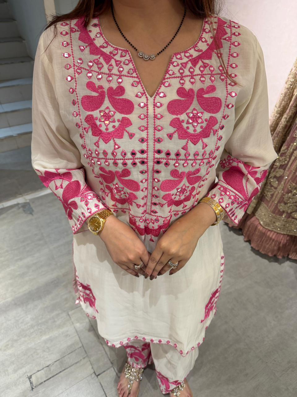 Rosy embroidery Suit Set