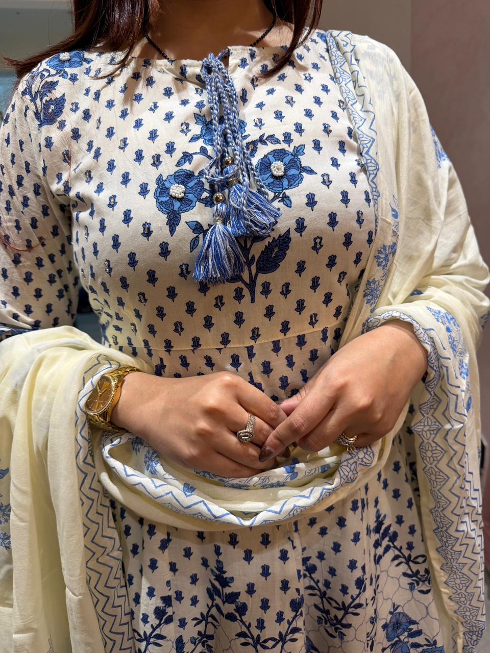 Indigo Bloom  Suit Set