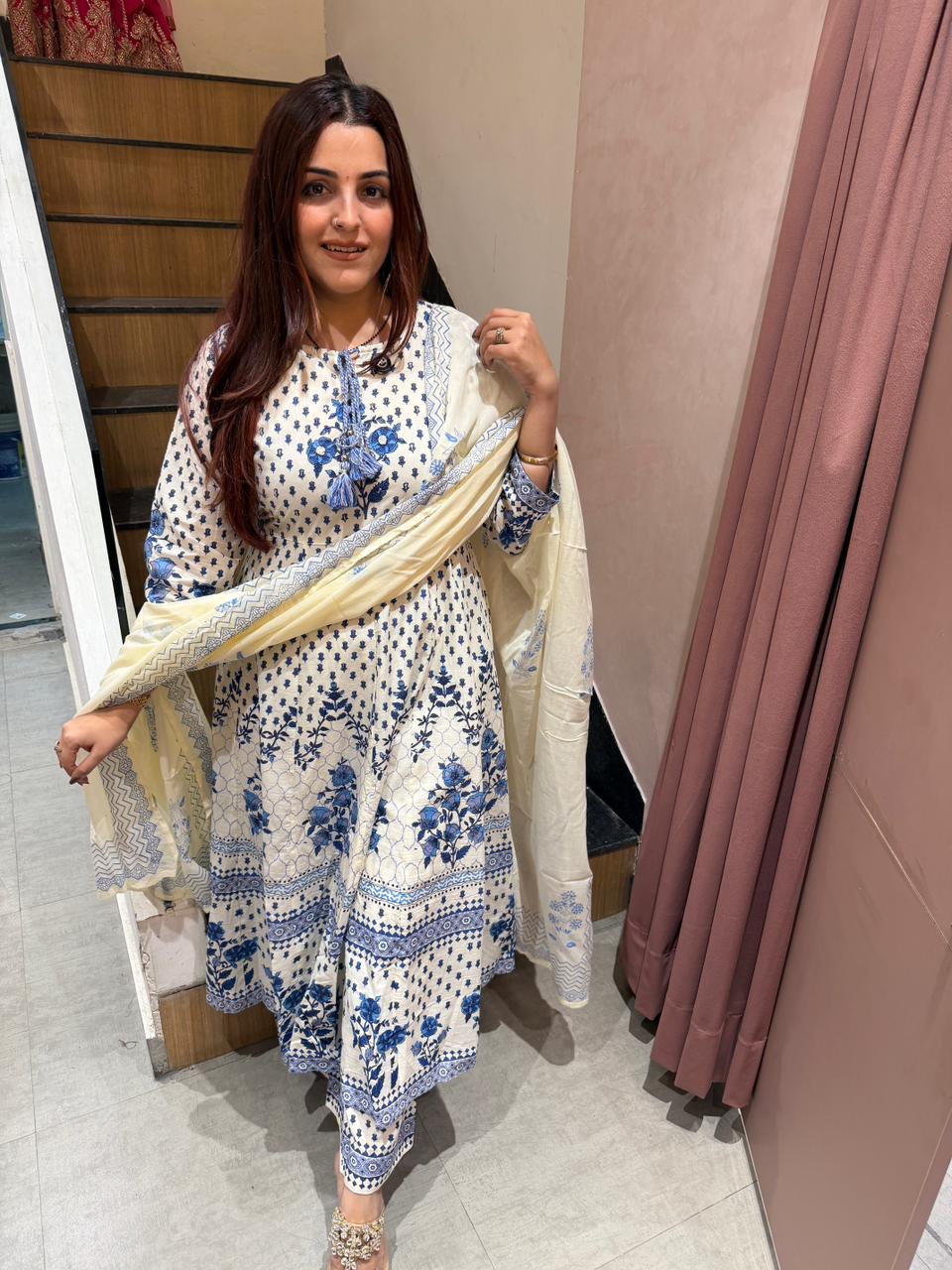Indigo Bloom  Suit Set