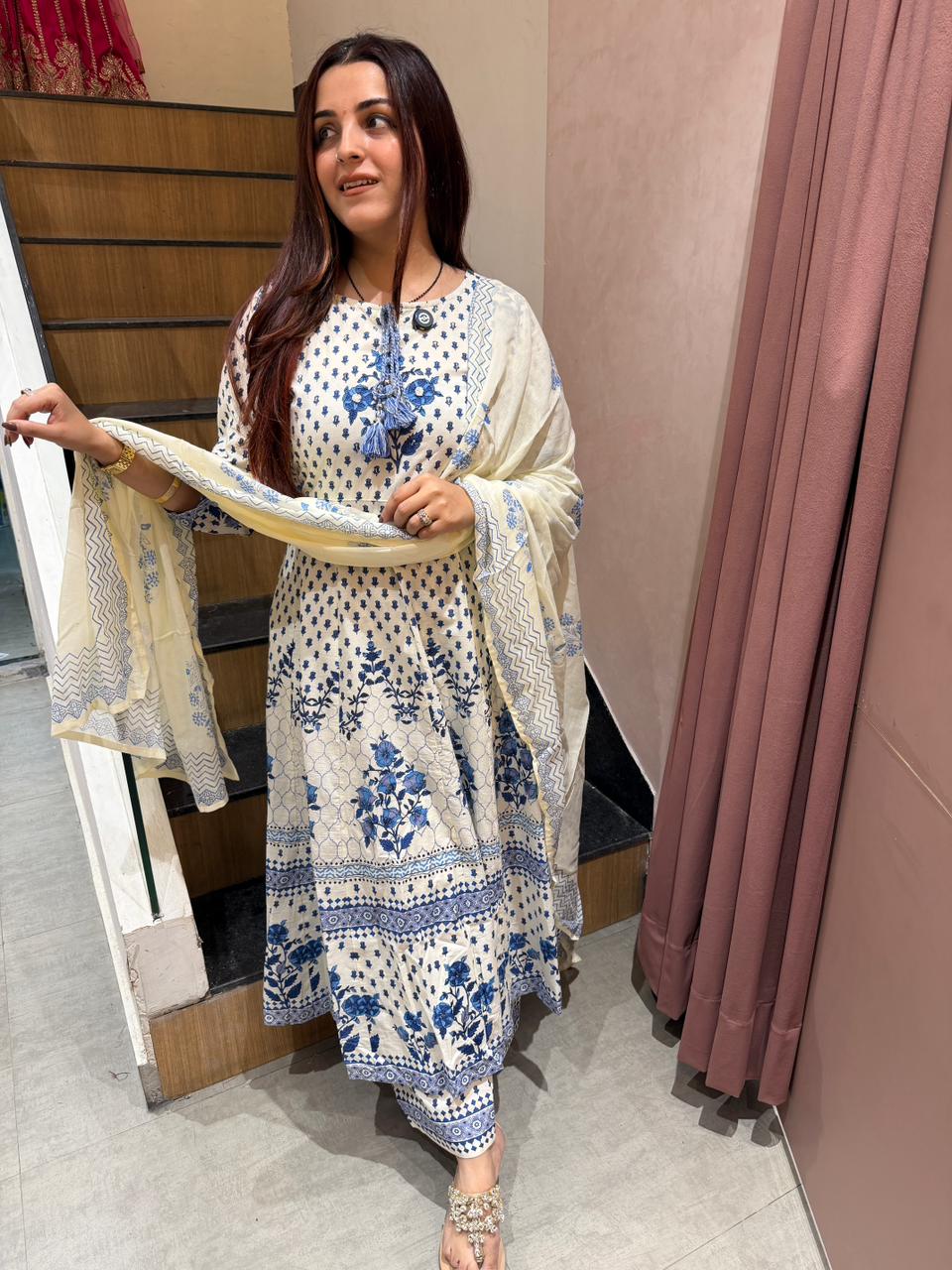 Indigo Bloom  Suit Set