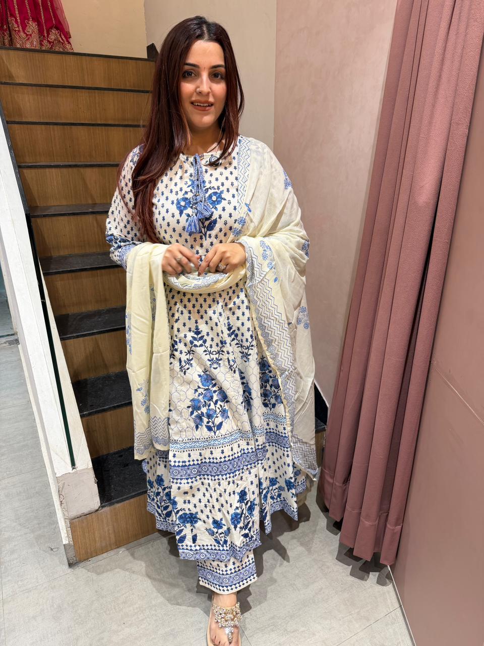 Indigo Bloom  Suit Set