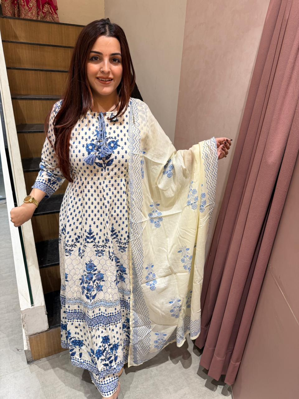 Indigo Bloom  Suit Set