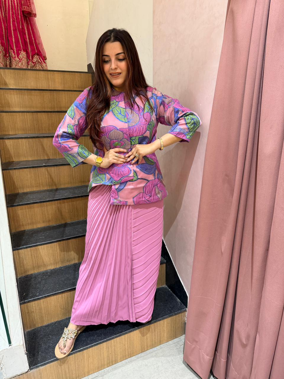 Tokyo Luxe indo Western skirt cord  Set