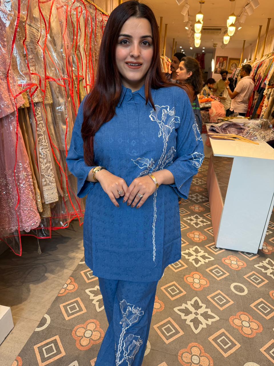 Liya  Embroidered Co-ord Set