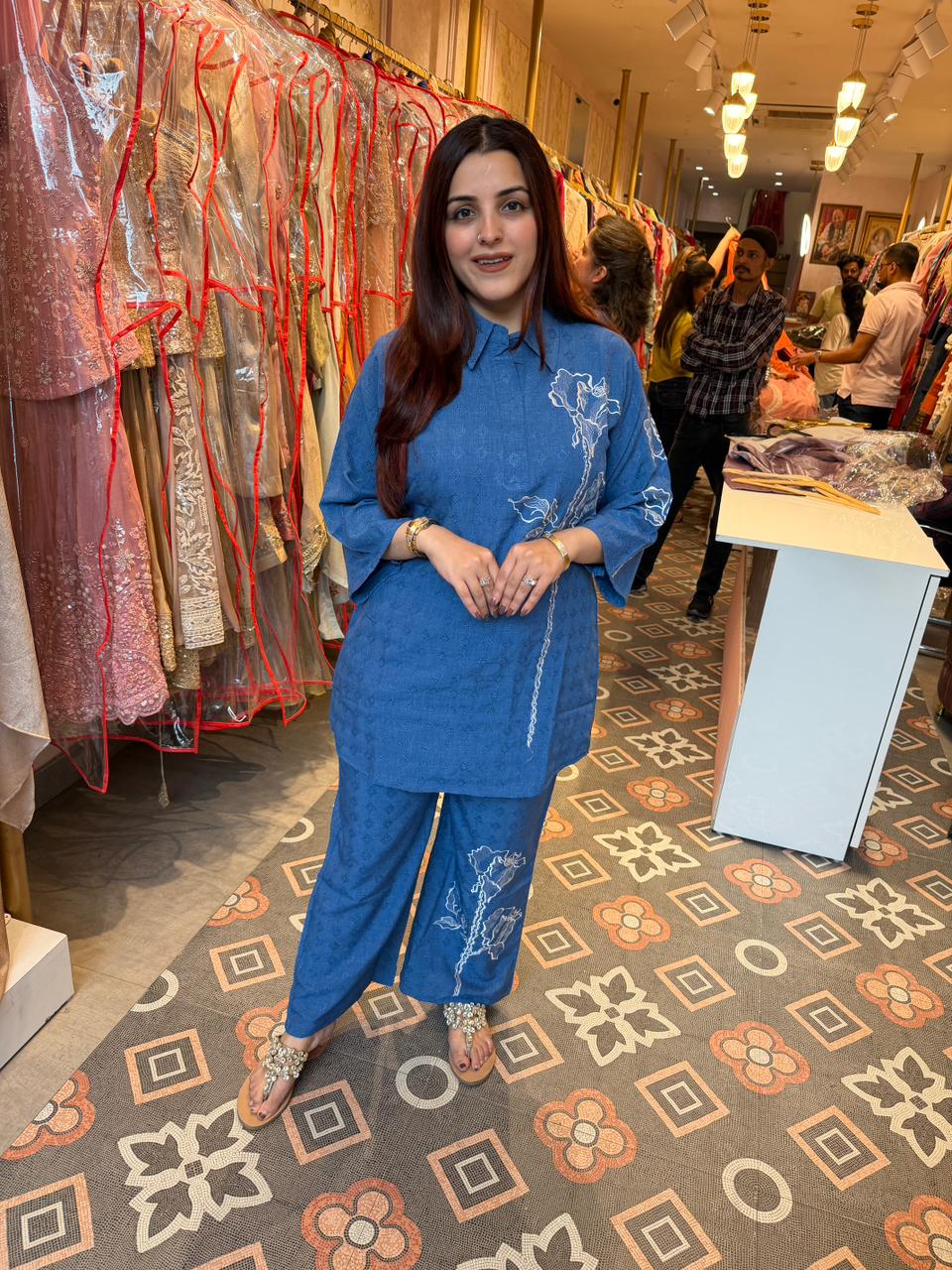 Liya  Embroidered Co-ord Set