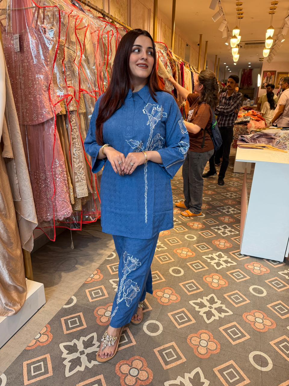 Liya  Embroidered Co-ord Set