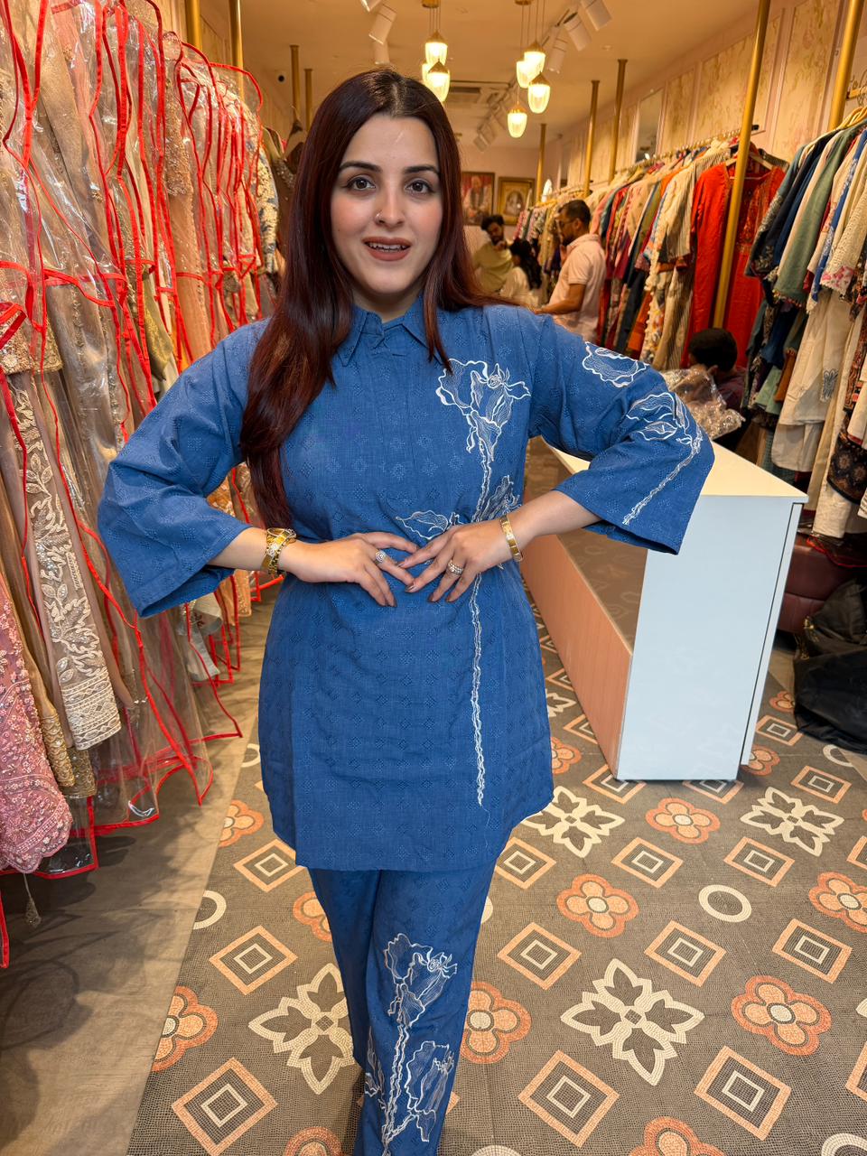 Liya  Embroidered Co-ord Set