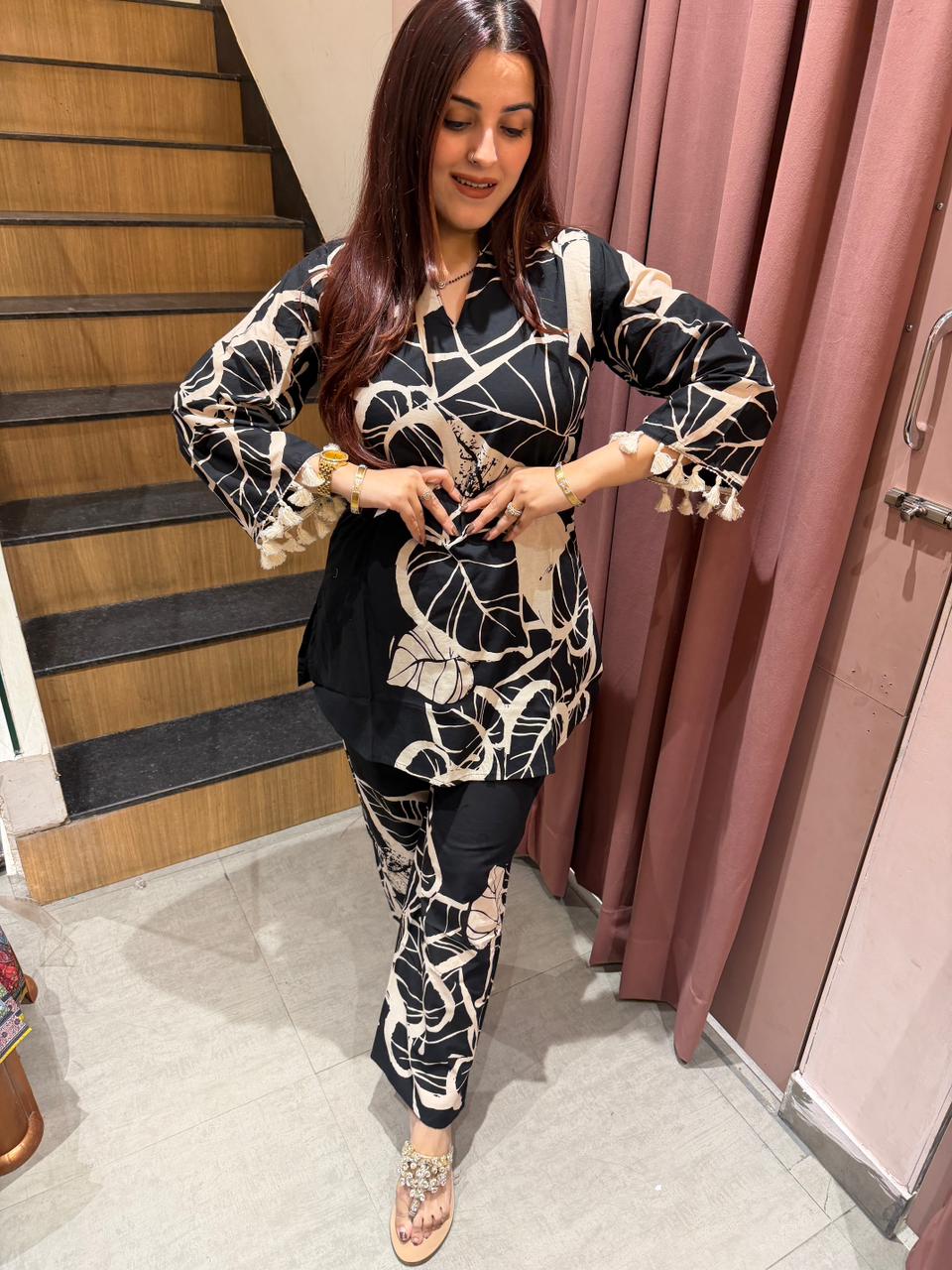 Midnight Leaf Charm Co-Ord Set