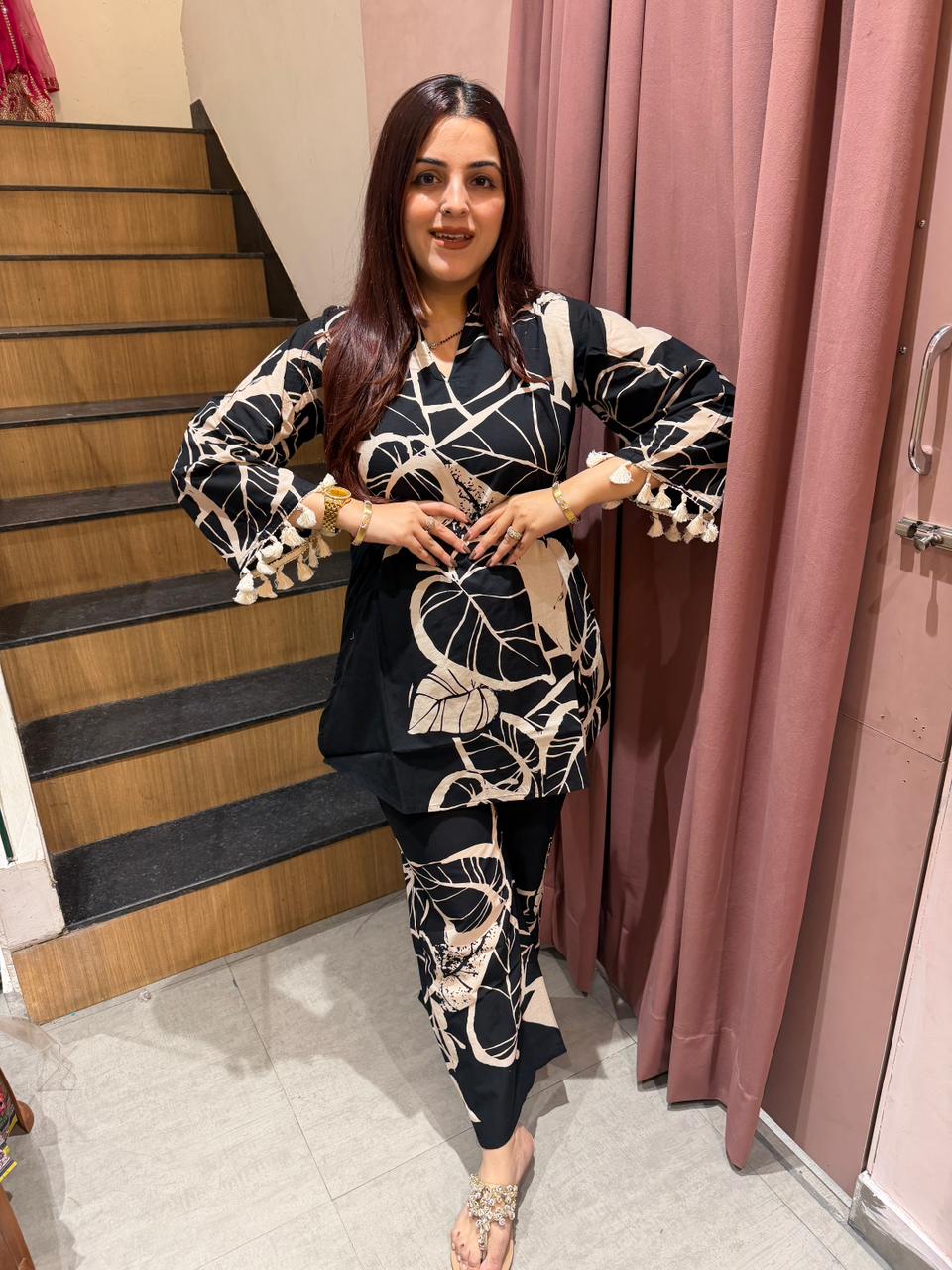 Midnight Leaf Charm Co-Ord Set