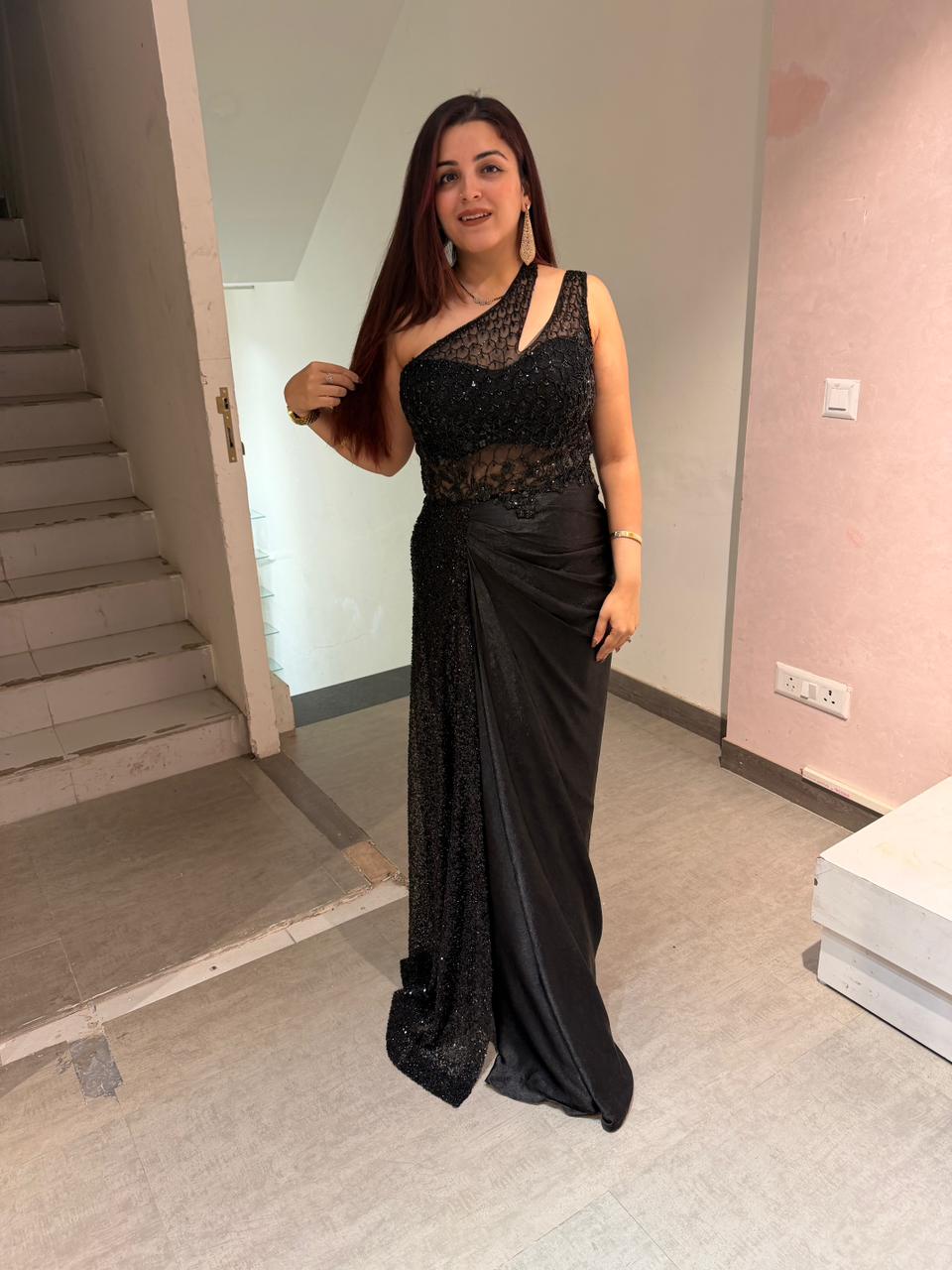 Shina One-Shoulder Sequin dress