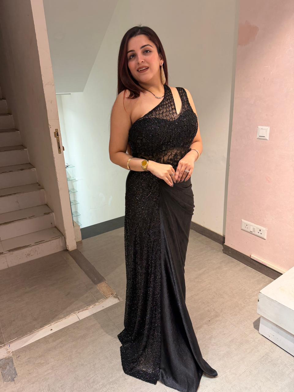 Shina One-Shoulder Sequin dress