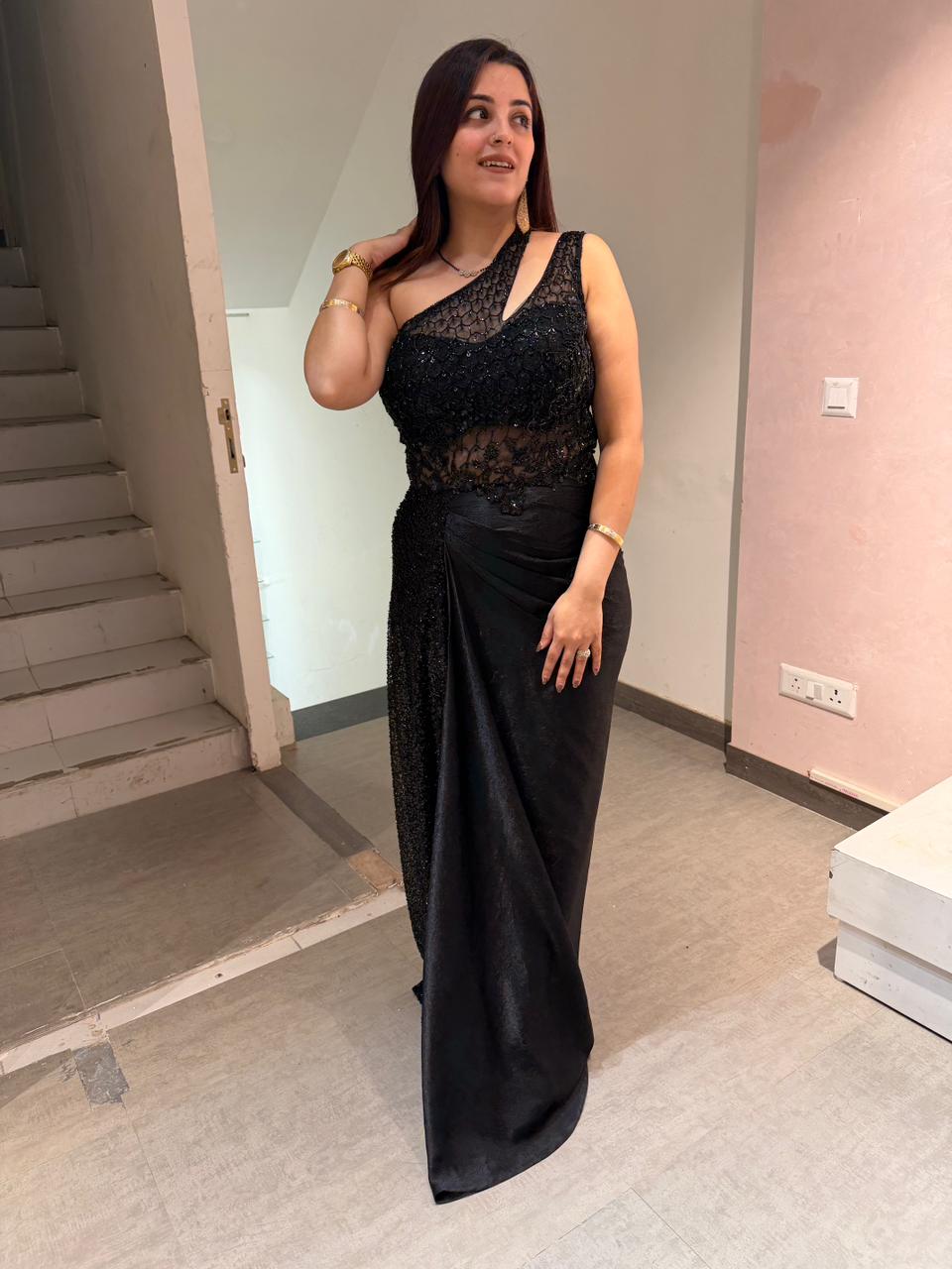 Shina One-Shoulder Sequin dress