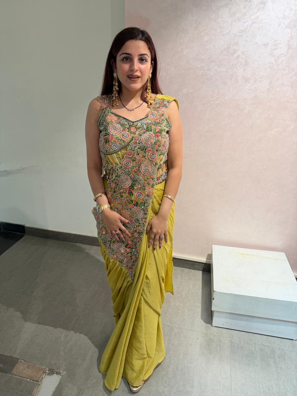 Kridha Embroidered Draped Skirt