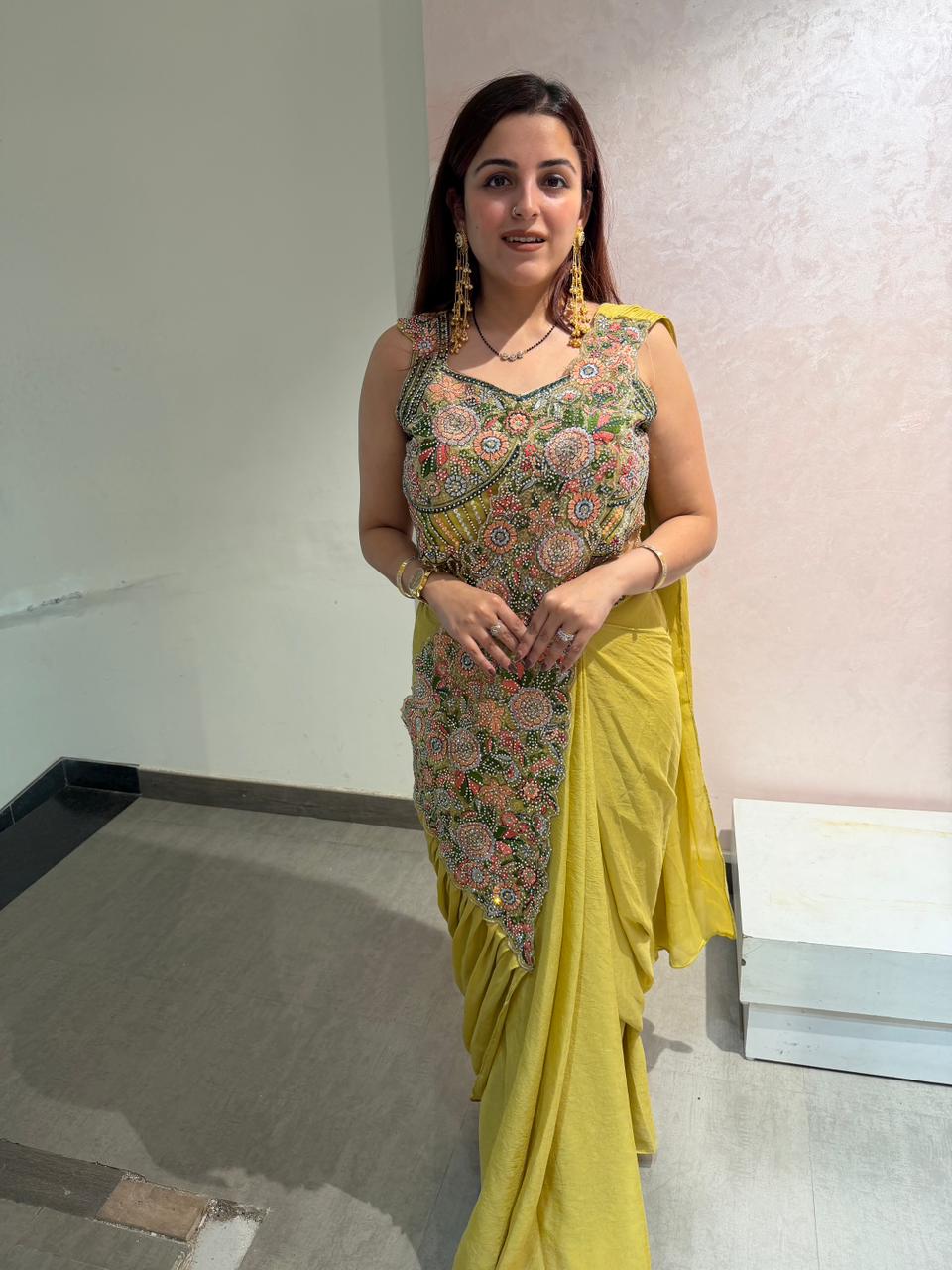 Kridha Embroidered Draped Skirt