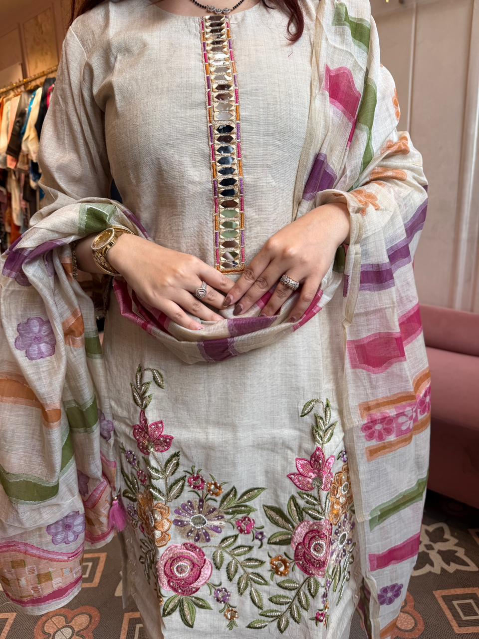 Malani Garden Mirror Kurta Set