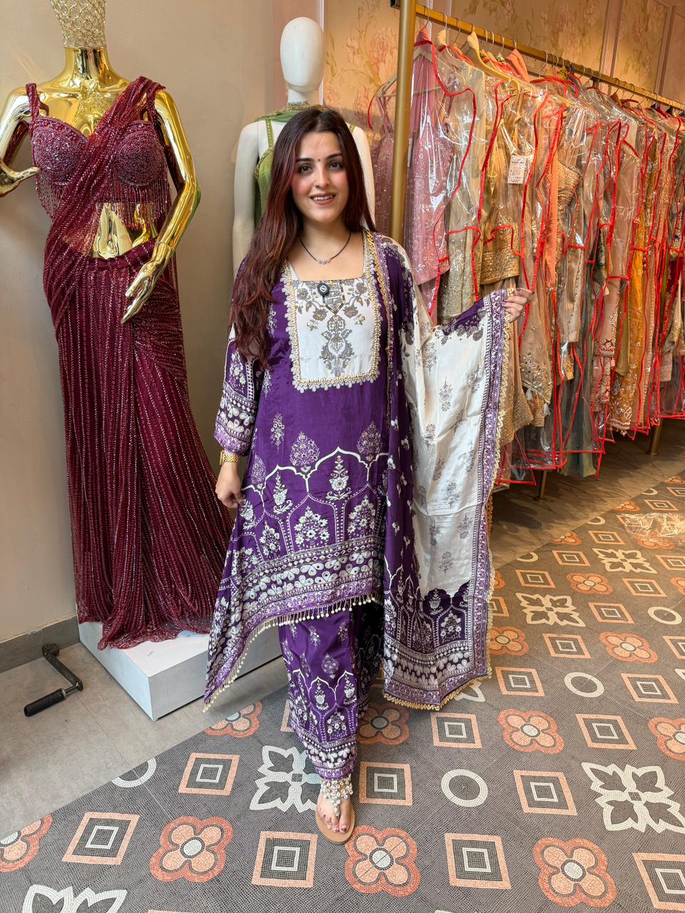 Amethyst Printed Suit Set