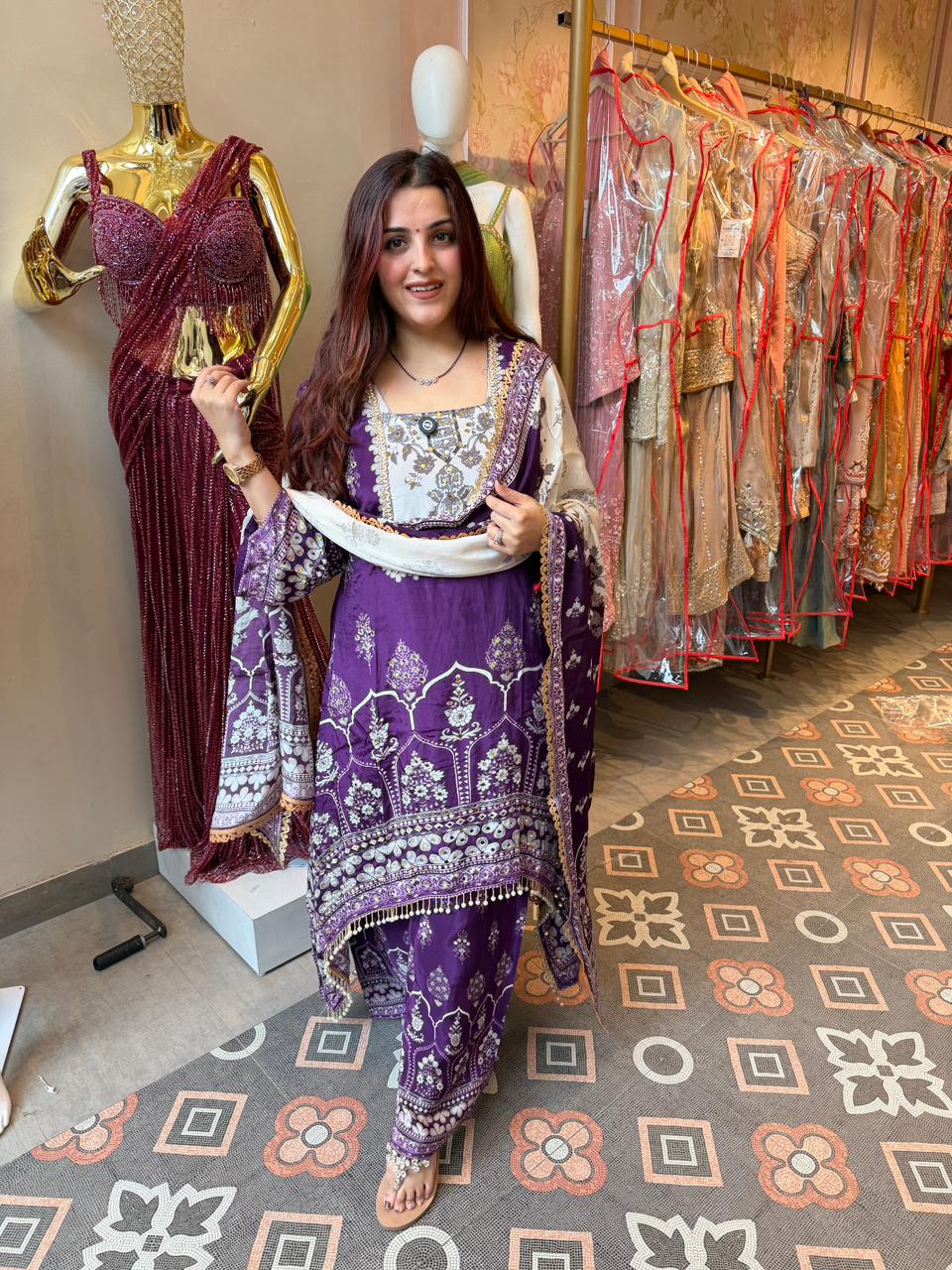 Amethyst Printed Suit Set