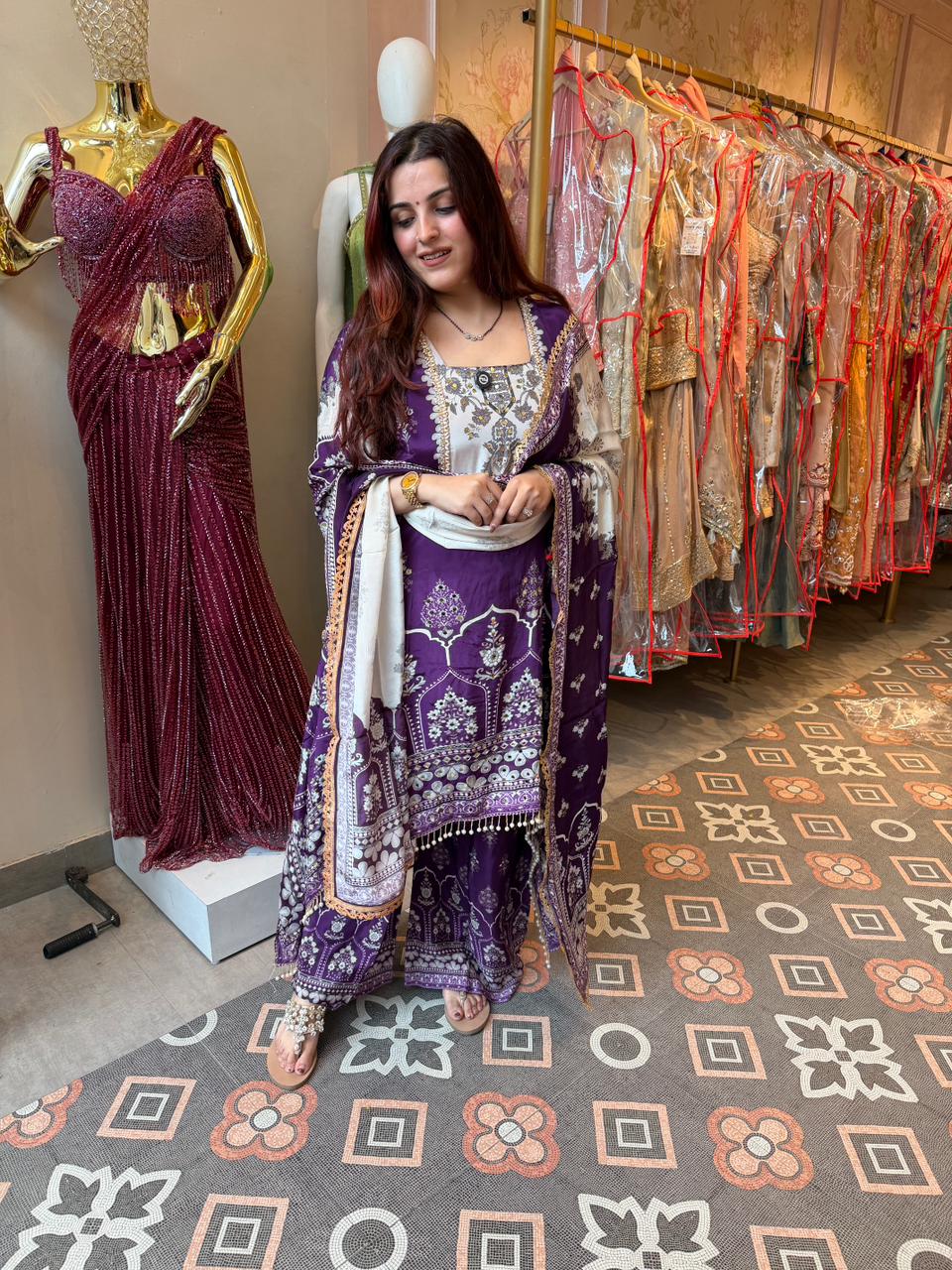 Amethyst Printed Suit Set