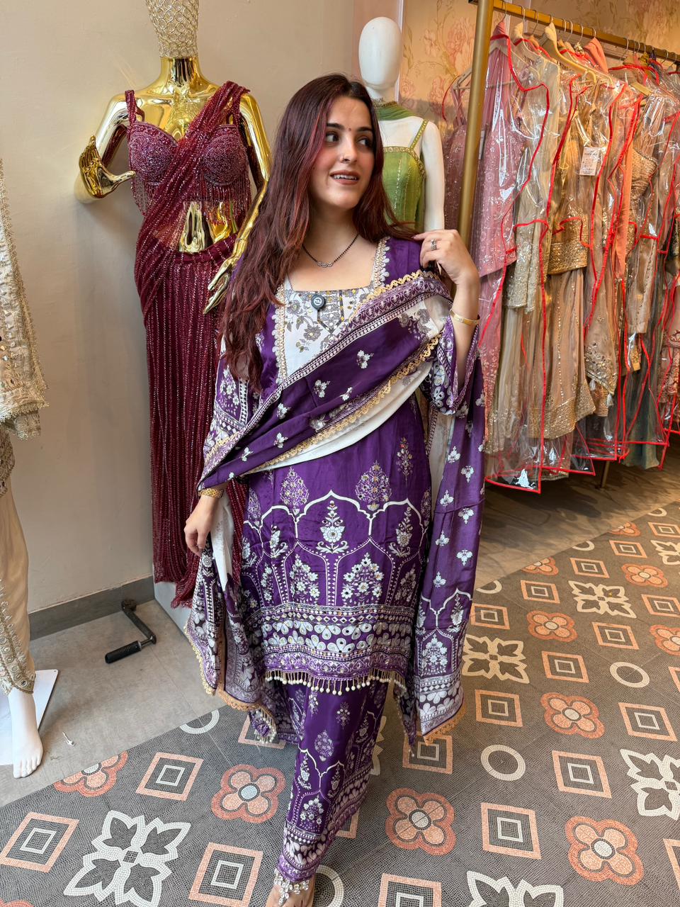 Amethyst Printed Suit Set