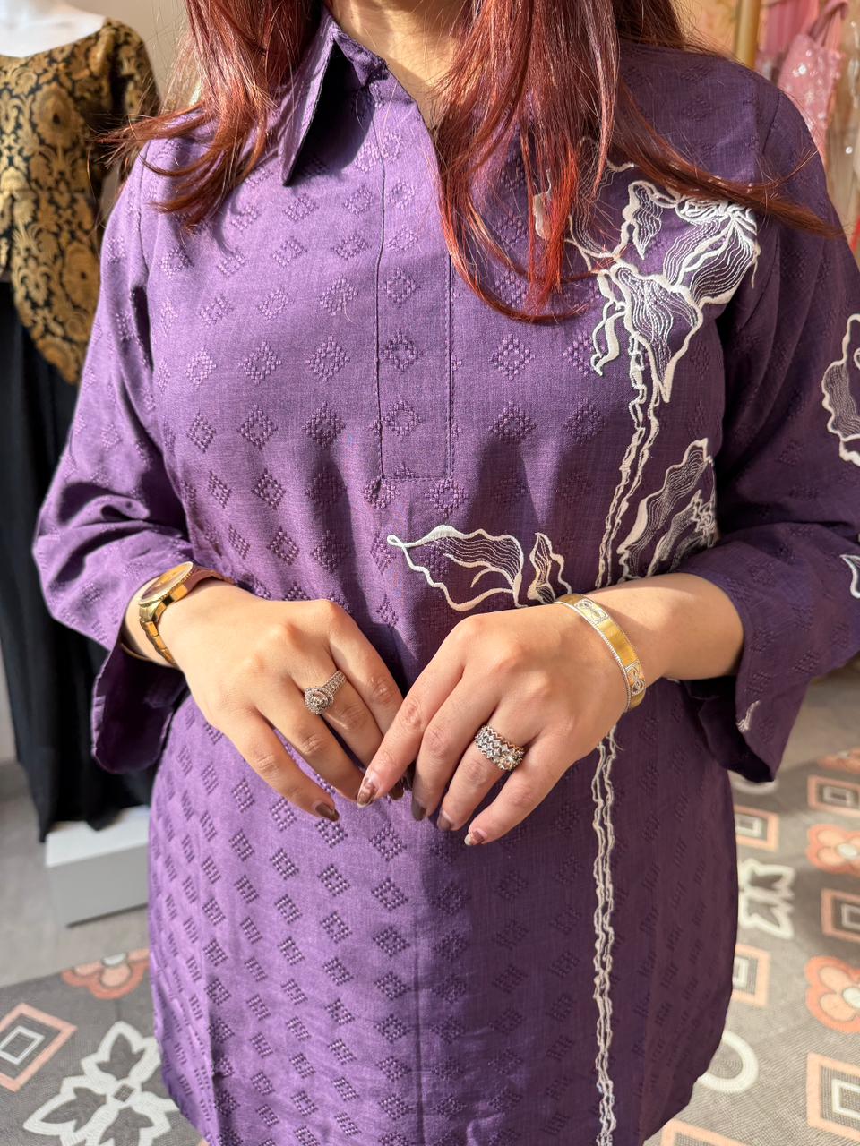 Liya  Embroidered Co-ord Set