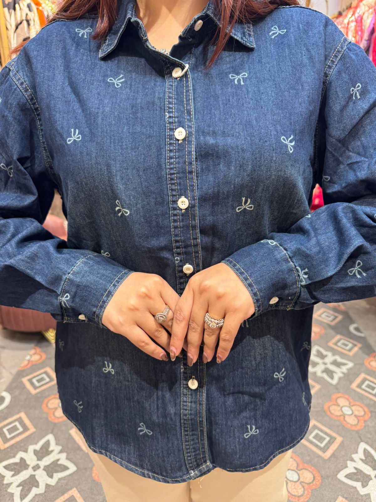Bow Denim Shirt