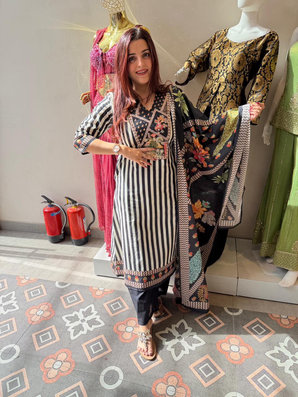 Garden Stripe Suit Set