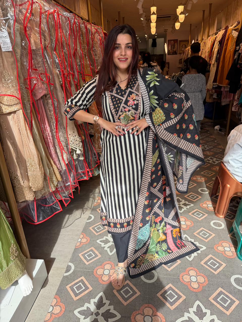 Garden Stripe Suit Set