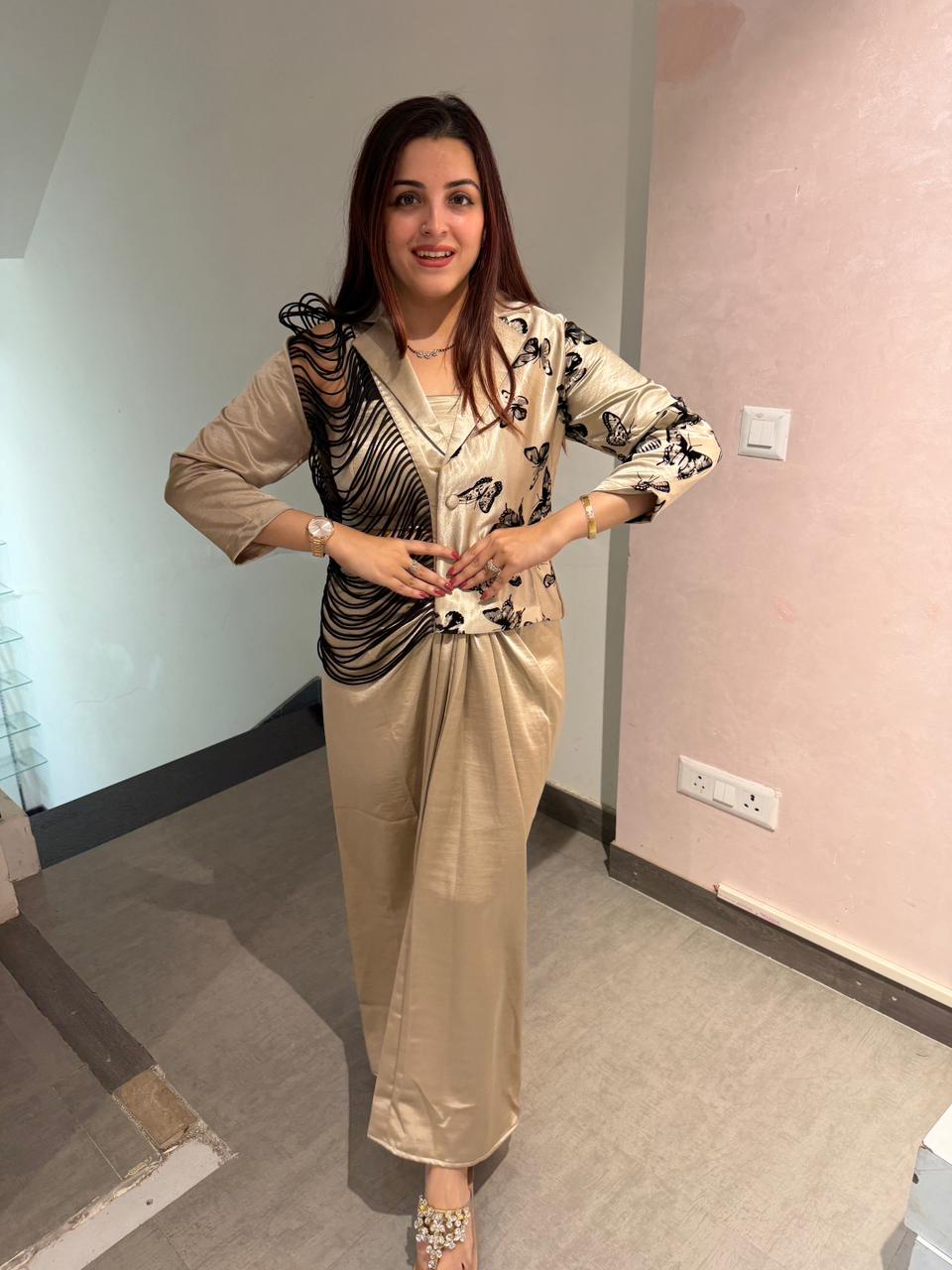 Butterfly indo Western cord Set