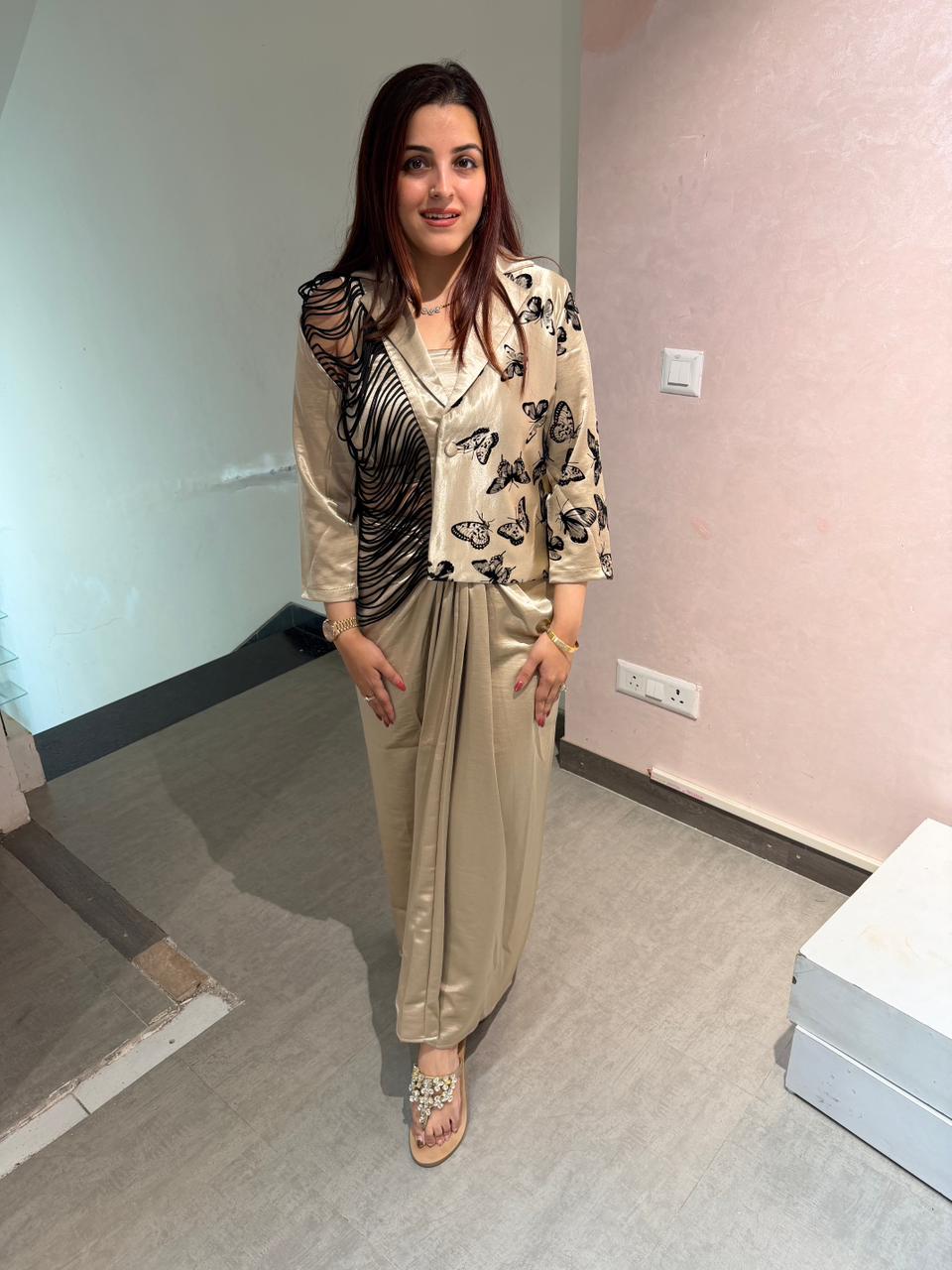 Butterfly indo Western cord Set